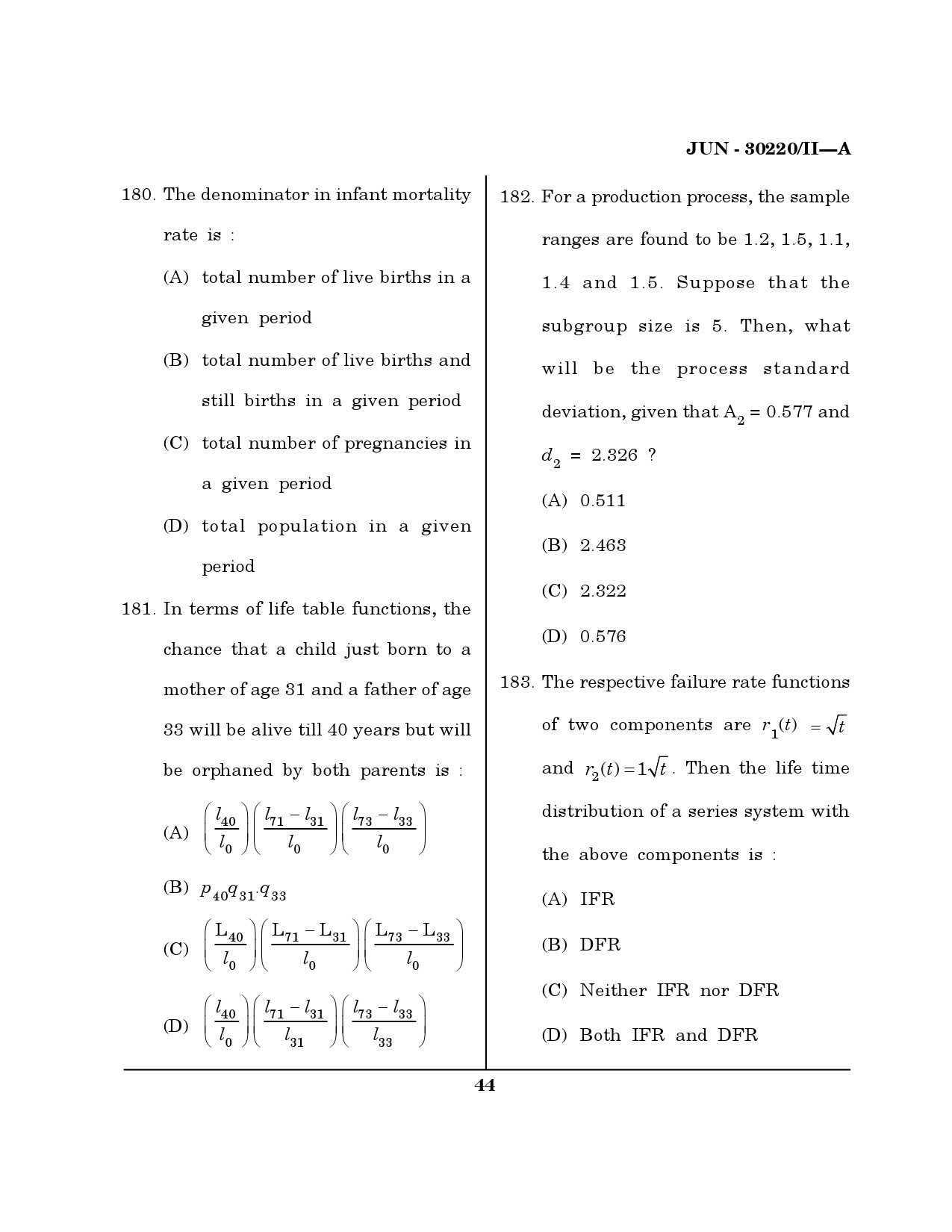Maharashtra SET Mathematical Sciences Question Paper II June 2020 43