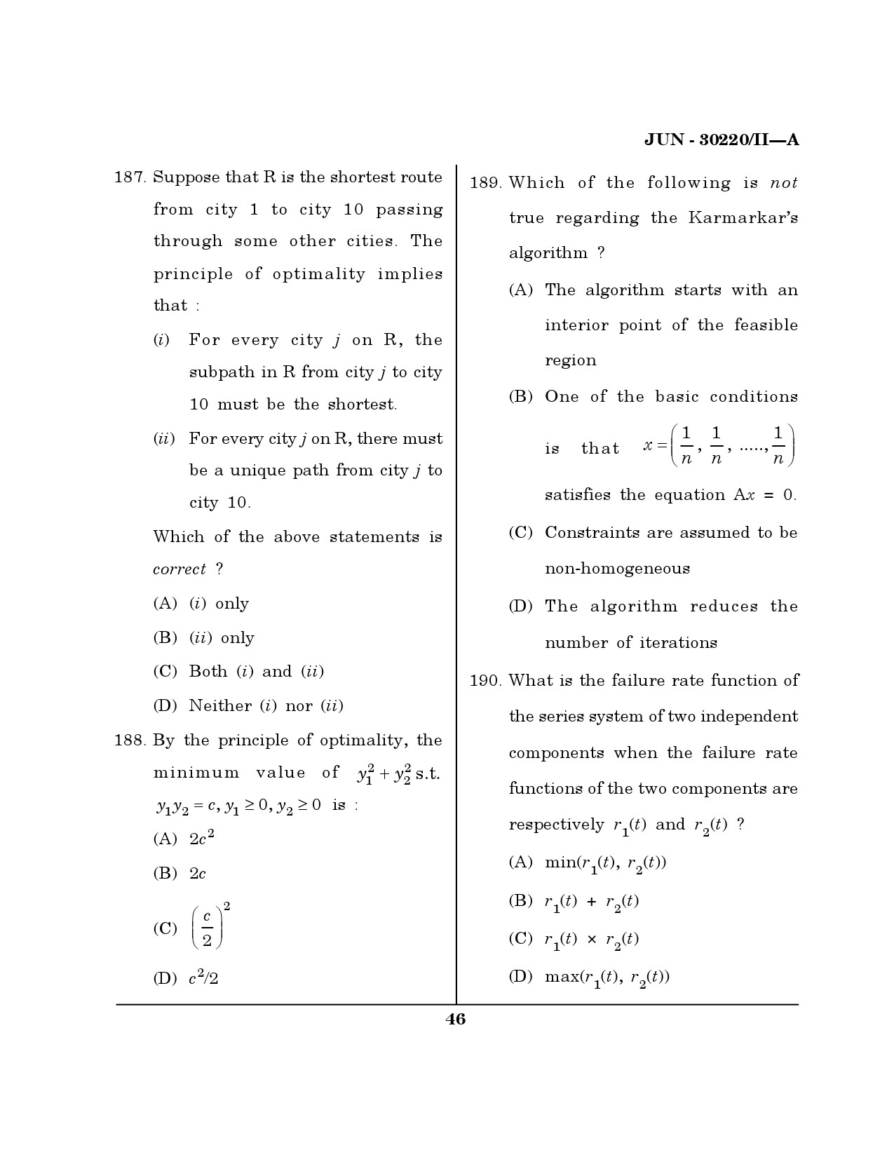 Maharashtra SET Mathematical Sciences Question Paper II June 2020 45