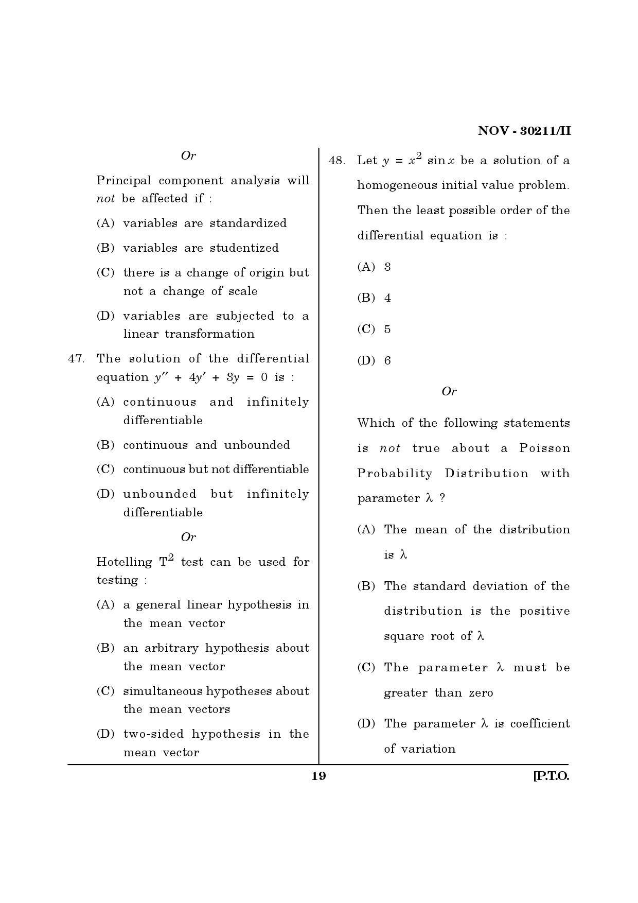 Maharashtra SET Mathematical Sciences Question Paper II November 2011 19