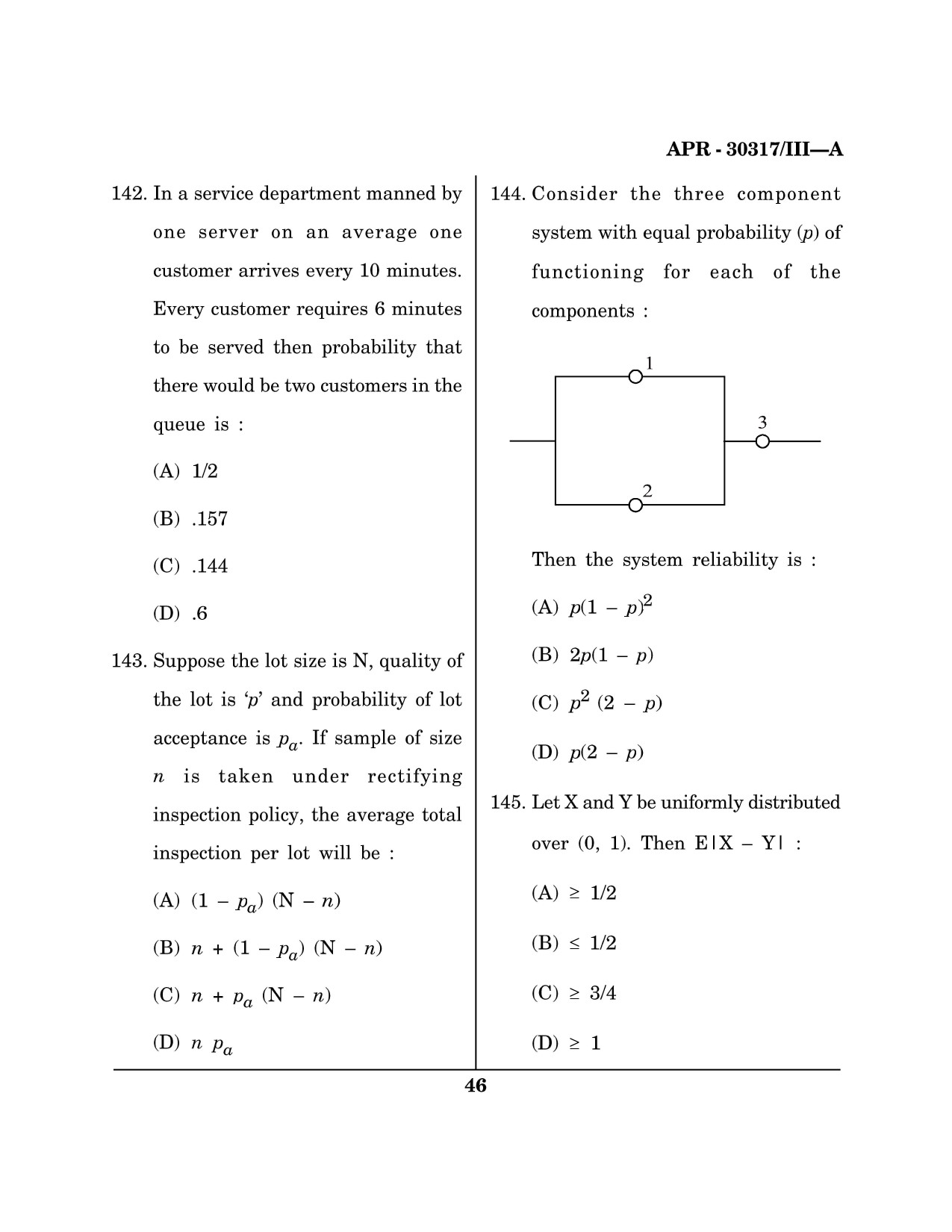 Maharashtra SET Mathematical Sciences Question Paper III April 2017 45
