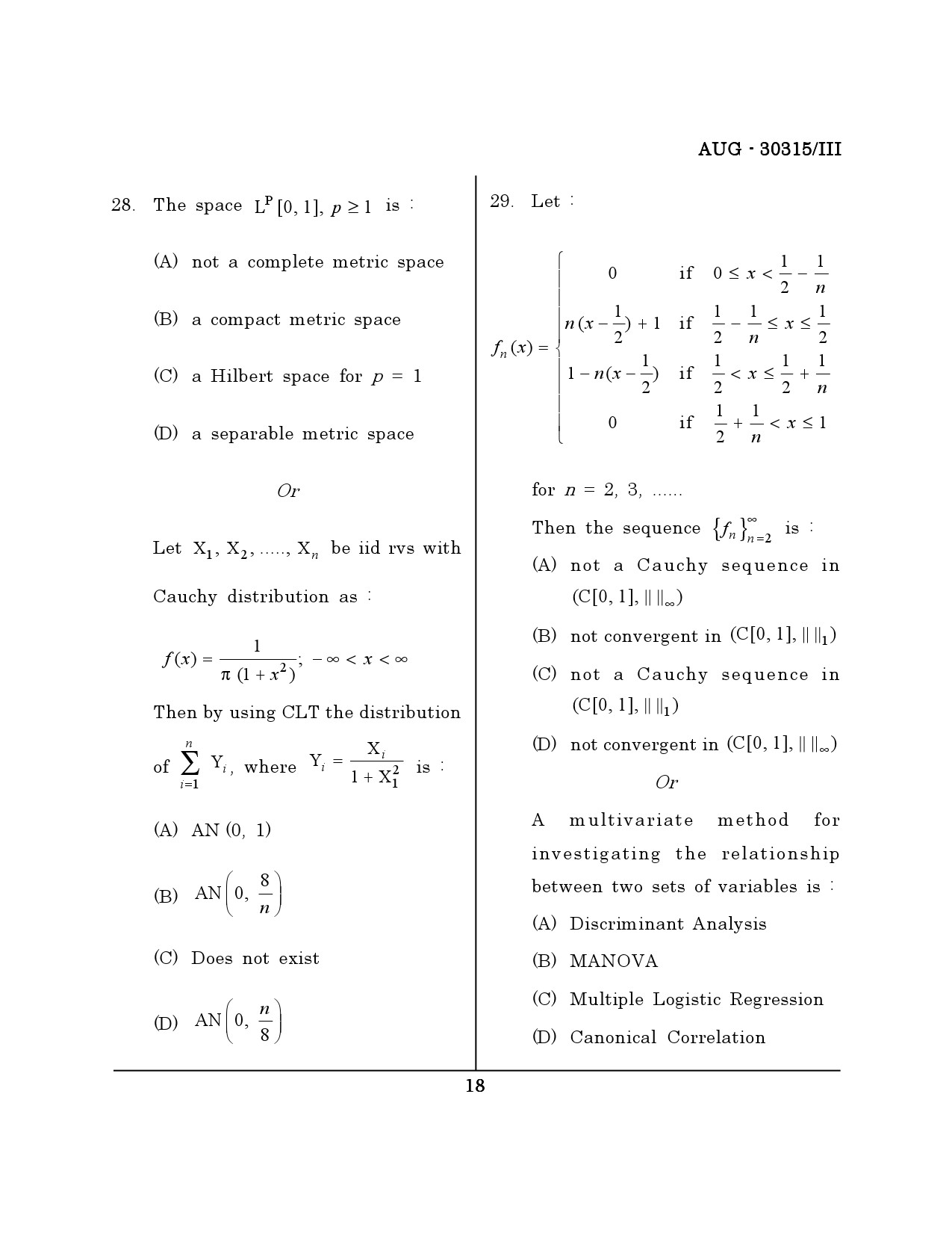 Maharashtra SET Mathematical Sciences Question Paper III August 2015 17