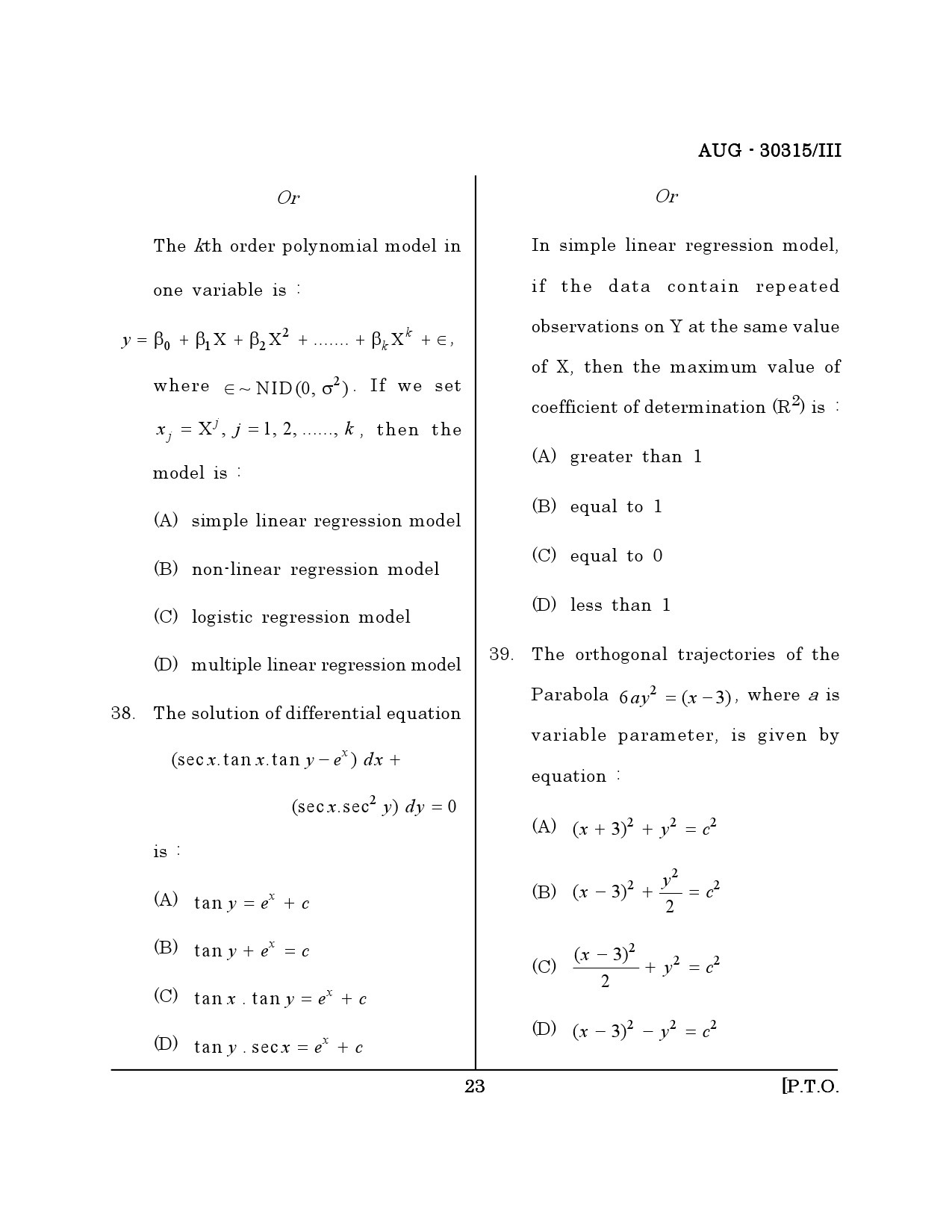 Maharashtra SET Mathematical Sciences Question Paper III August 2015 22