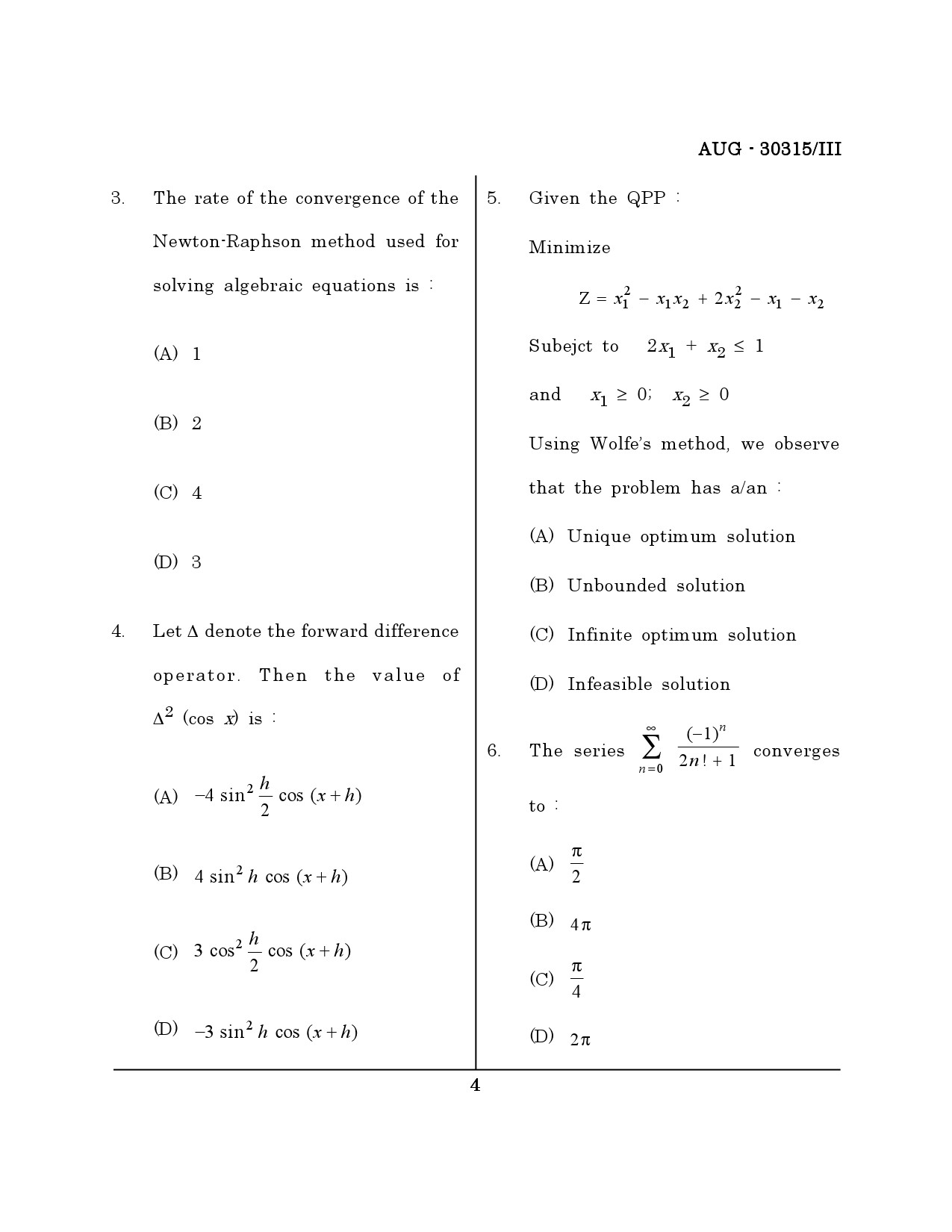 Maharashtra SET Mathematical Sciences Question Paper III August 2015 3