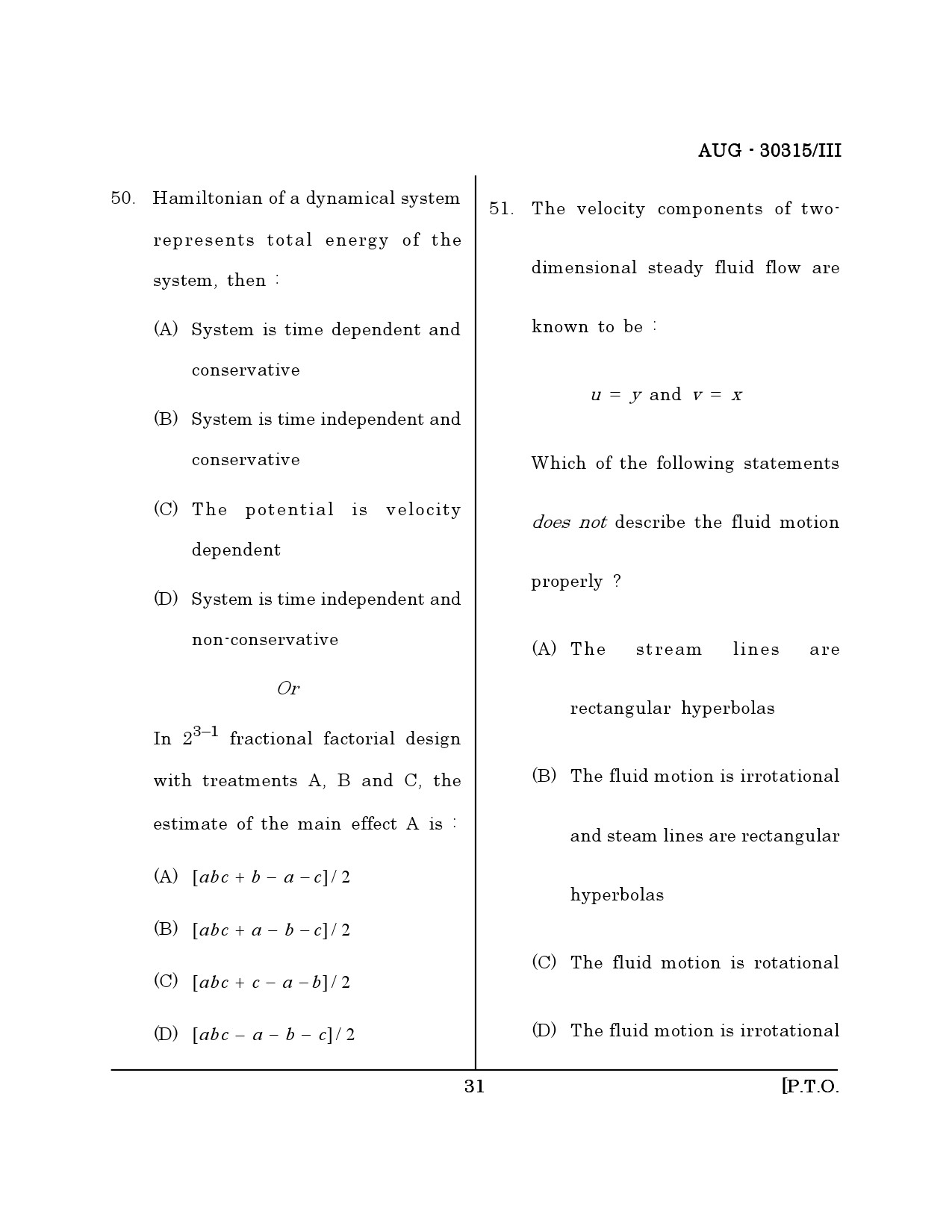 Maharashtra SET Mathematical Sciences Question Paper III August 2015 30