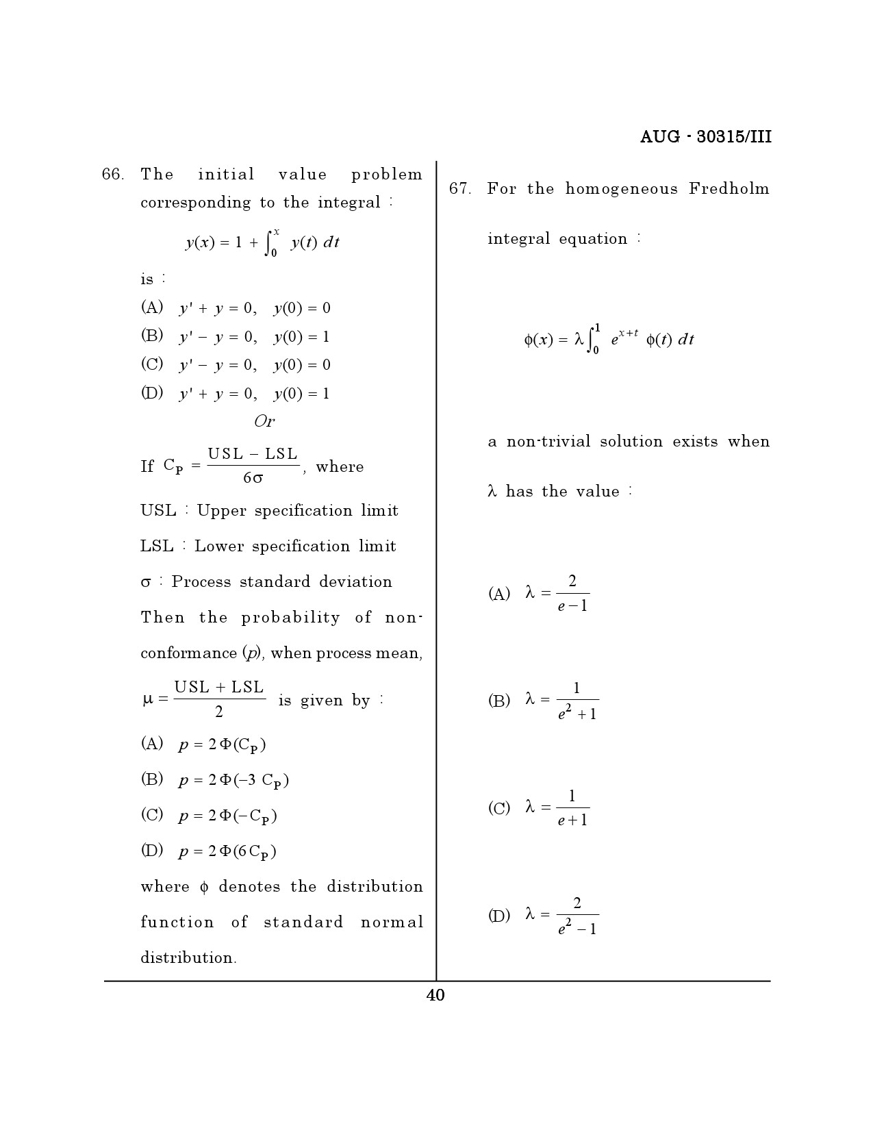 Maharashtra SET Mathematical Sciences Question Paper III August 2015 39
