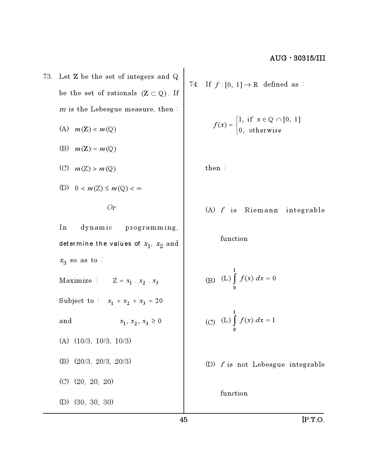 Maharashtra SET Mathematical Sciences Question Paper III August 2015 44