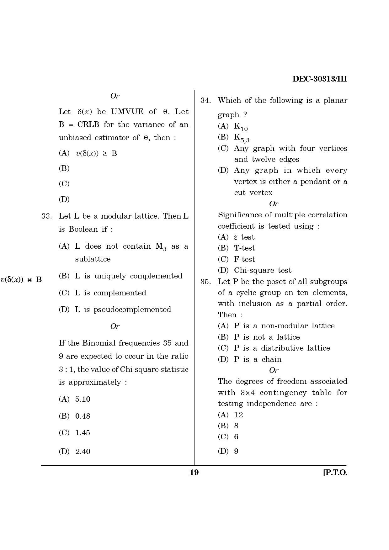 Maharashtra SET Mathematical Sciences Question Paper III December 2013 18