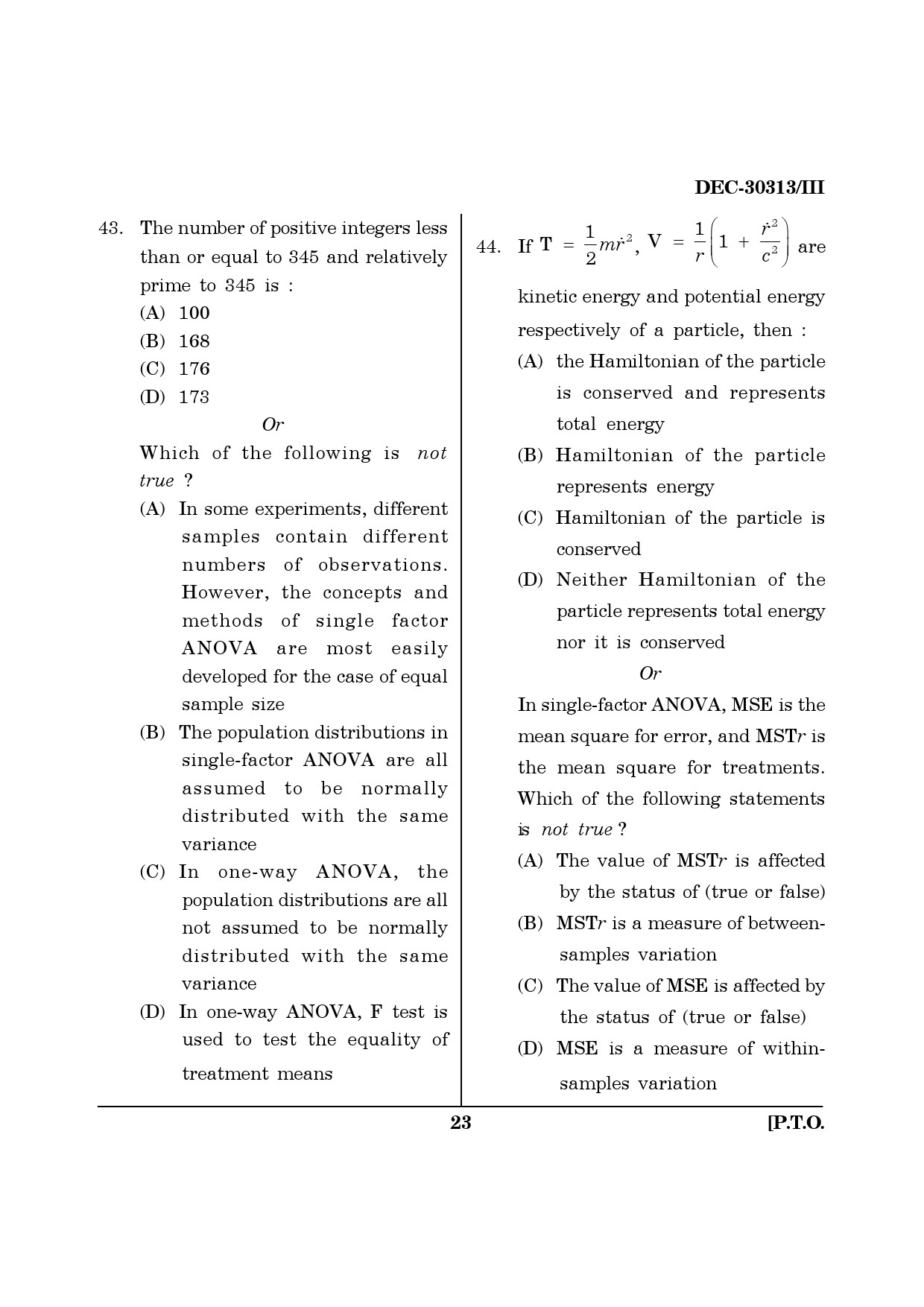 Maharashtra SET Mathematical Sciences Question Paper III December 2013 22