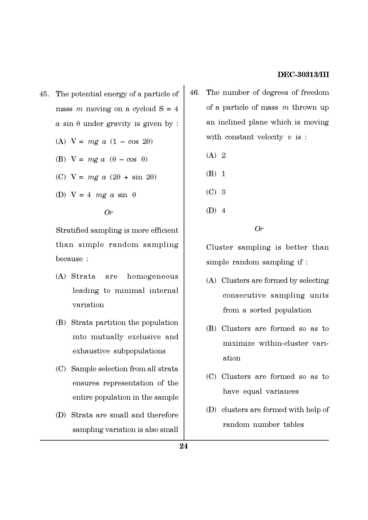 Maharashtra SET Mathematical Sciences Question Paper III December 2013 23