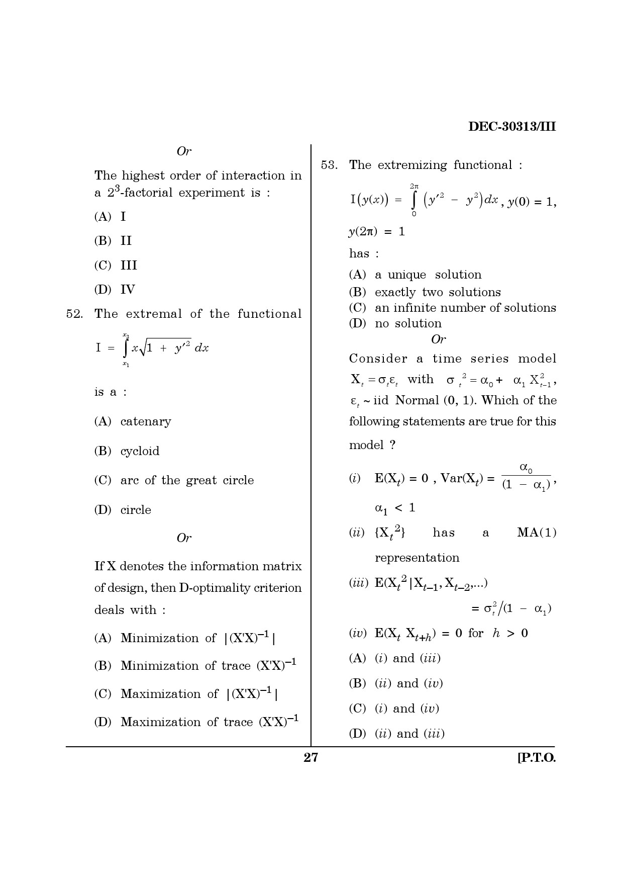 Maharashtra SET Mathematical Sciences Question Paper III December 2013 26