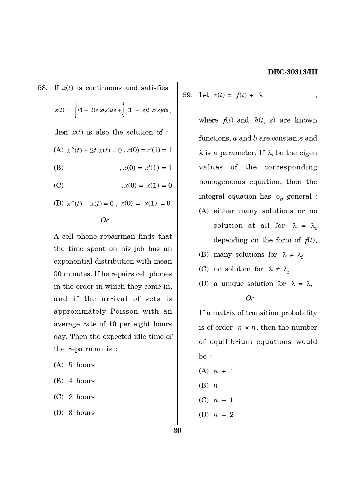 Maharashtra SET Mathematical Sciences Question Paper III December 2013 29