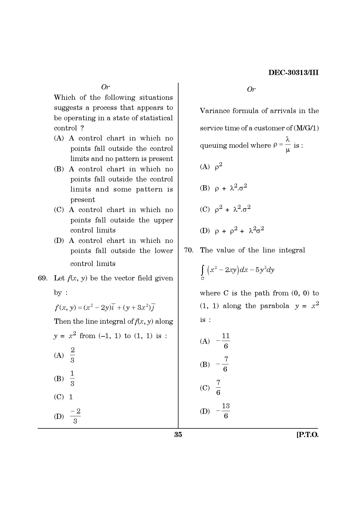 Maharashtra SET Mathematical Sciences Question Paper III December 2013 34