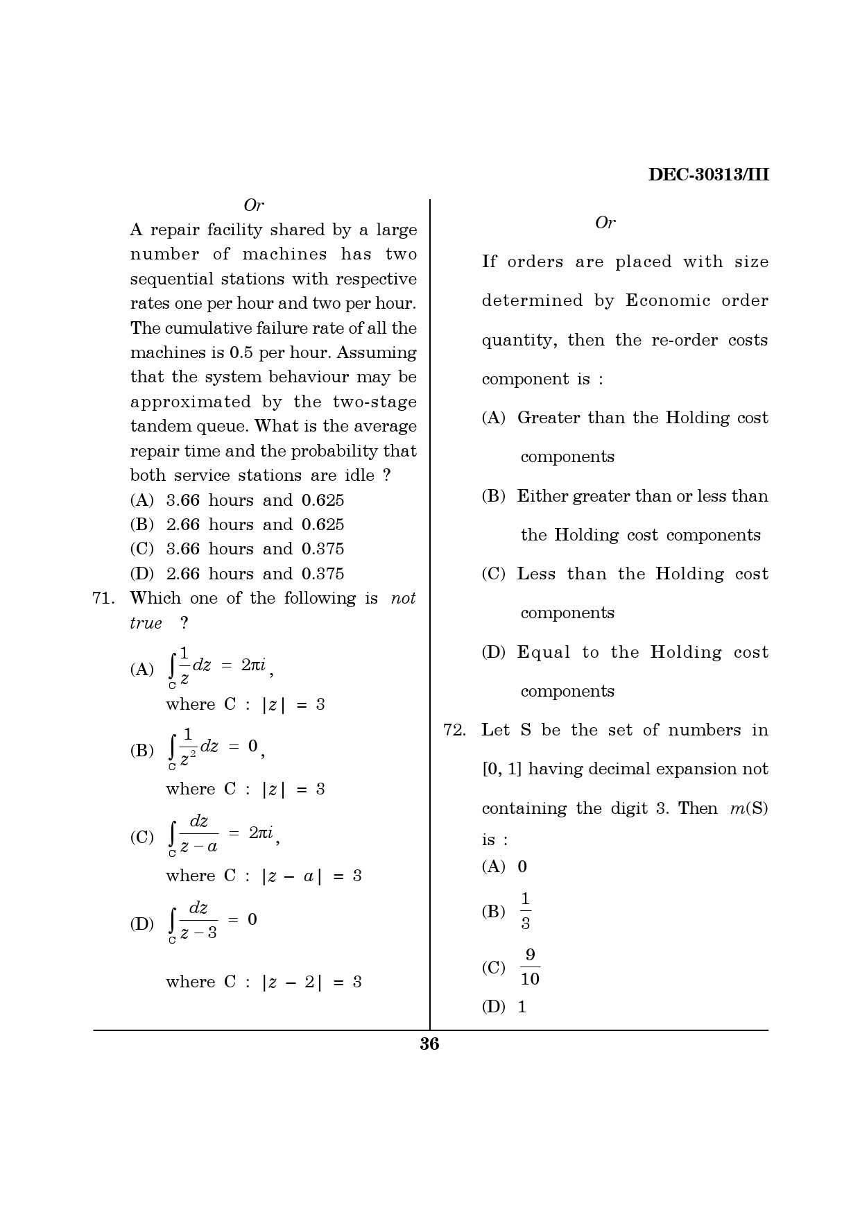 Maharashtra SET Mathematical Sciences Question Paper III December 2013 35
