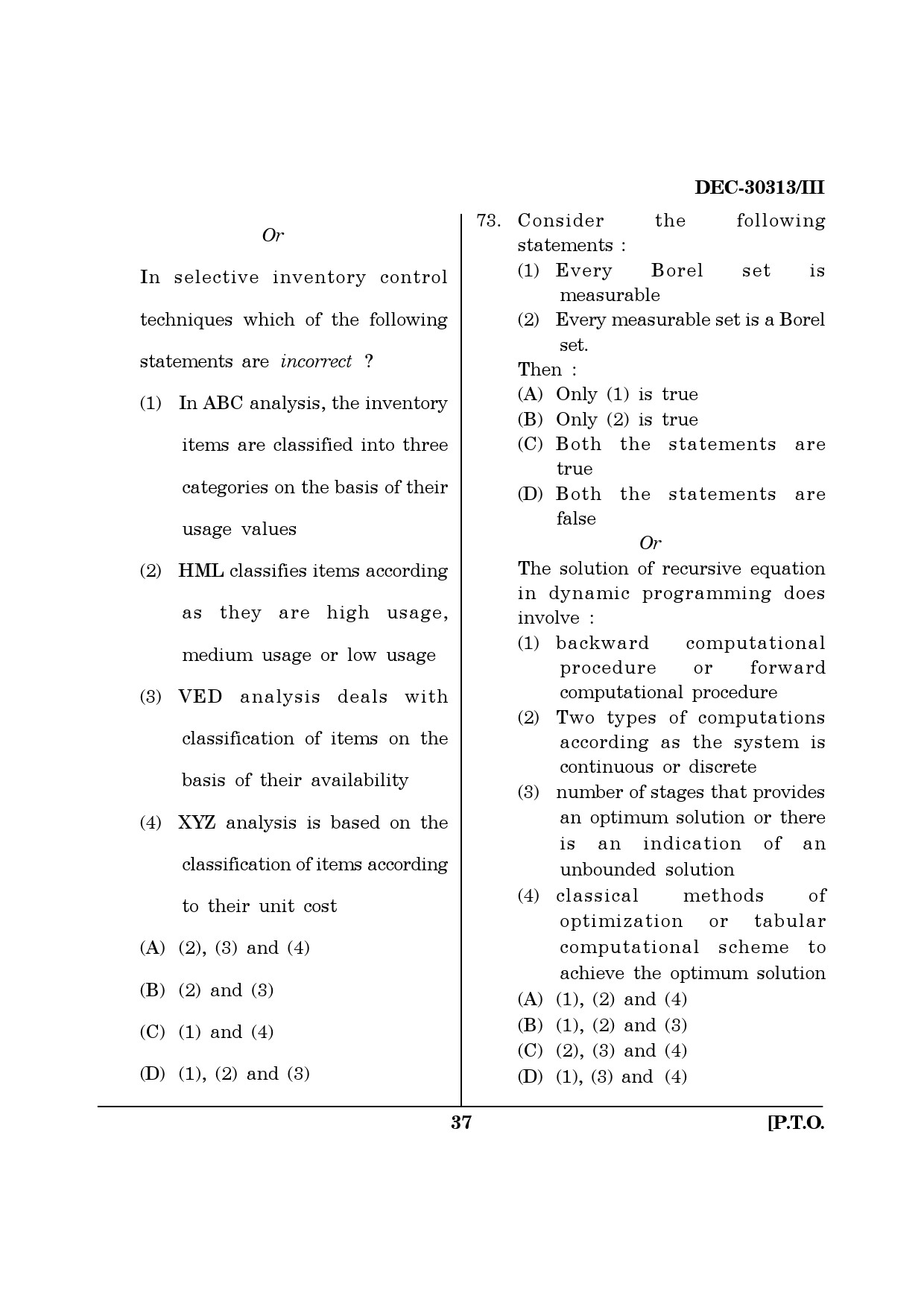 Maharashtra SET Mathematical Sciences Question Paper III December 2013 36