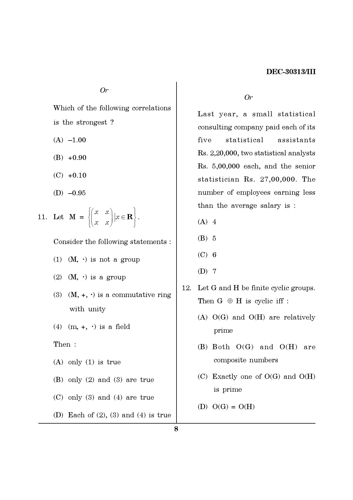 Maharashtra SET Mathematical Sciences Question Paper III December 2013 7