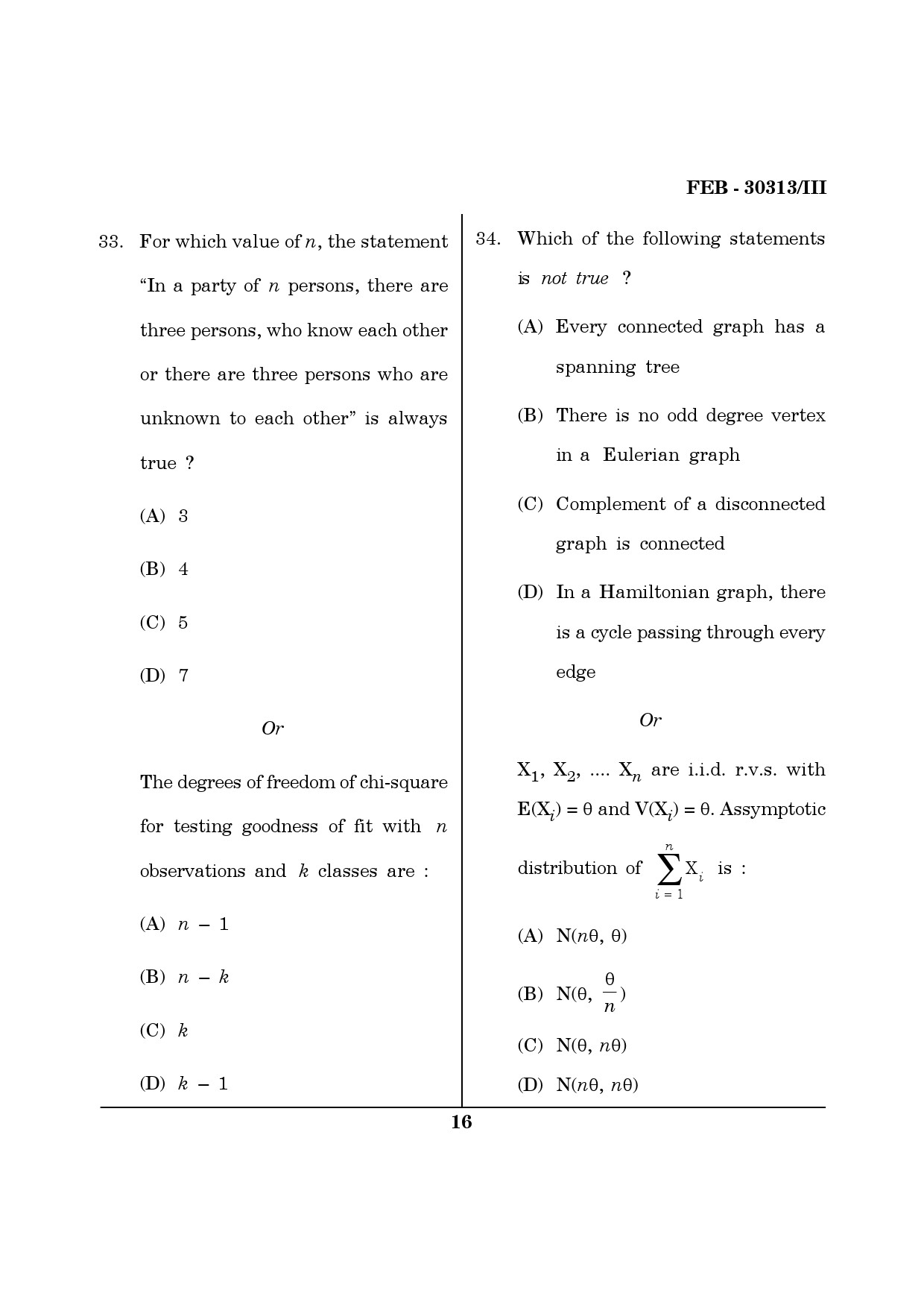 Maharashtra SET Mathematical Sciences Question Paper III February 2013 16