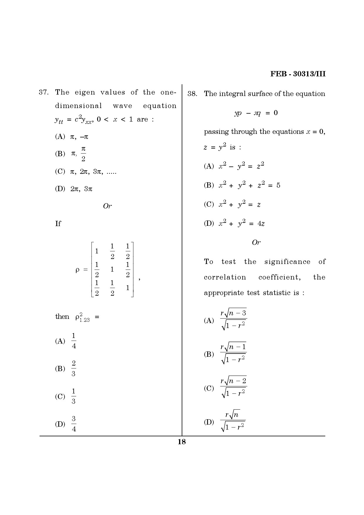 Maharashtra SET Mathematical Sciences Question Paper III February 2013 18