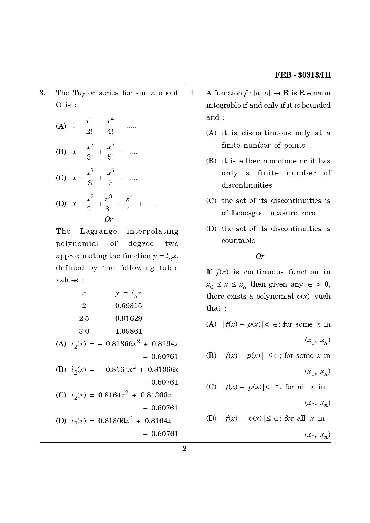 Maharashtra SET Mathematical Sciences Question Paper III February 2013 2