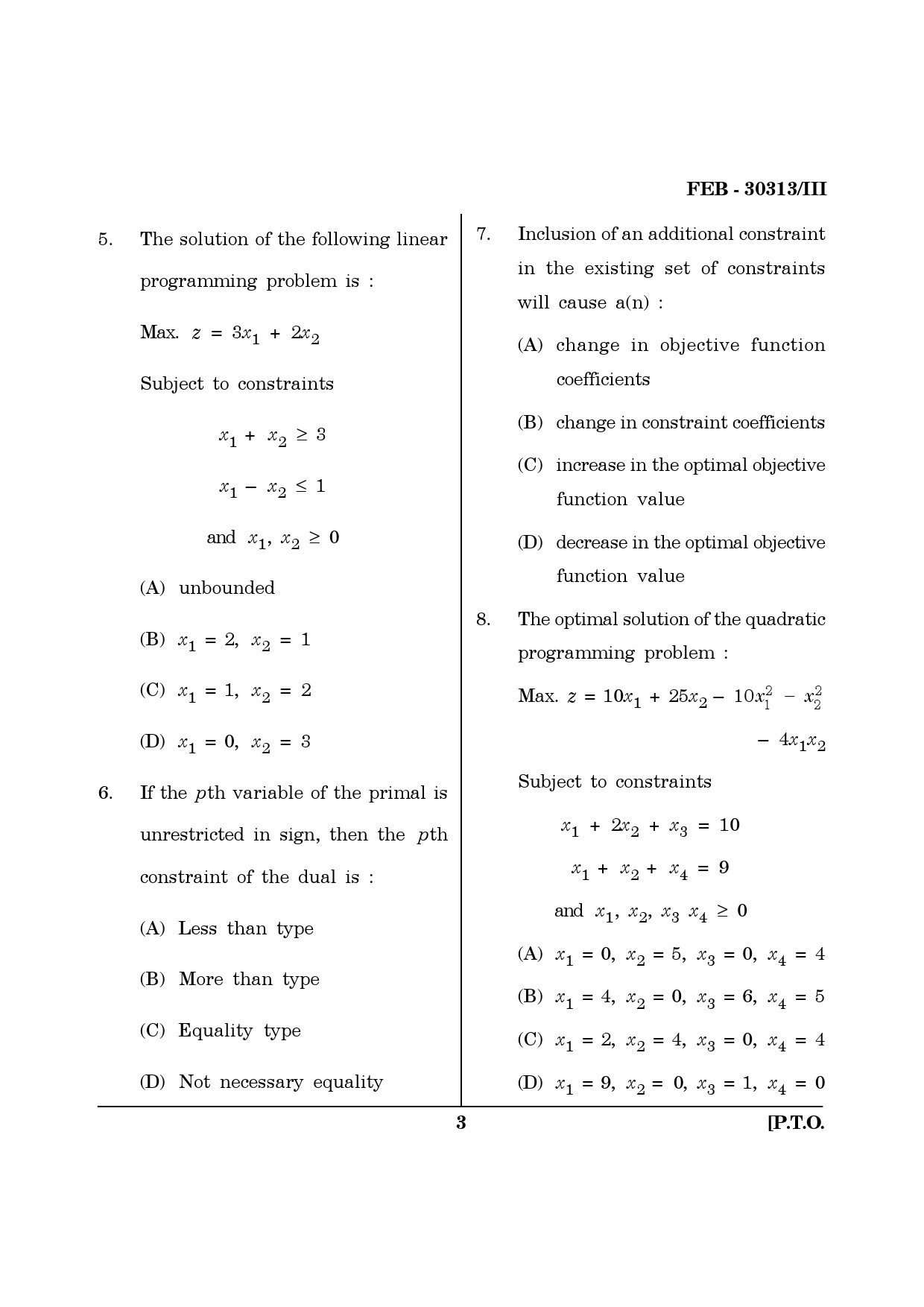 Maharashtra SET Mathematical Sciences Question Paper III February 2013 3