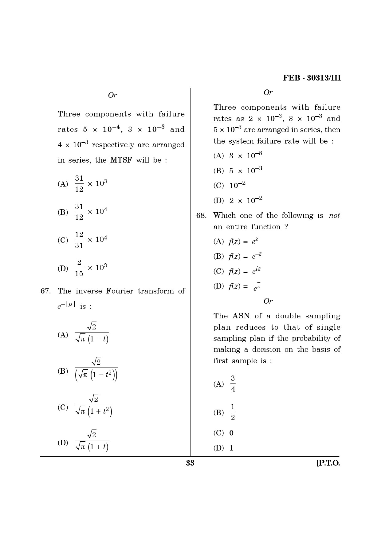 Maharashtra SET Mathematical Sciences Question Paper III February 2013 33