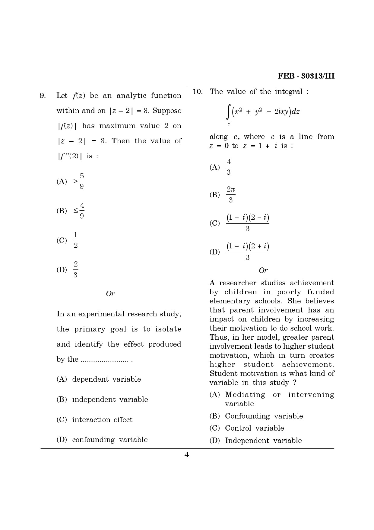 Maharashtra SET Mathematical Sciences Question Paper III February 2013 4