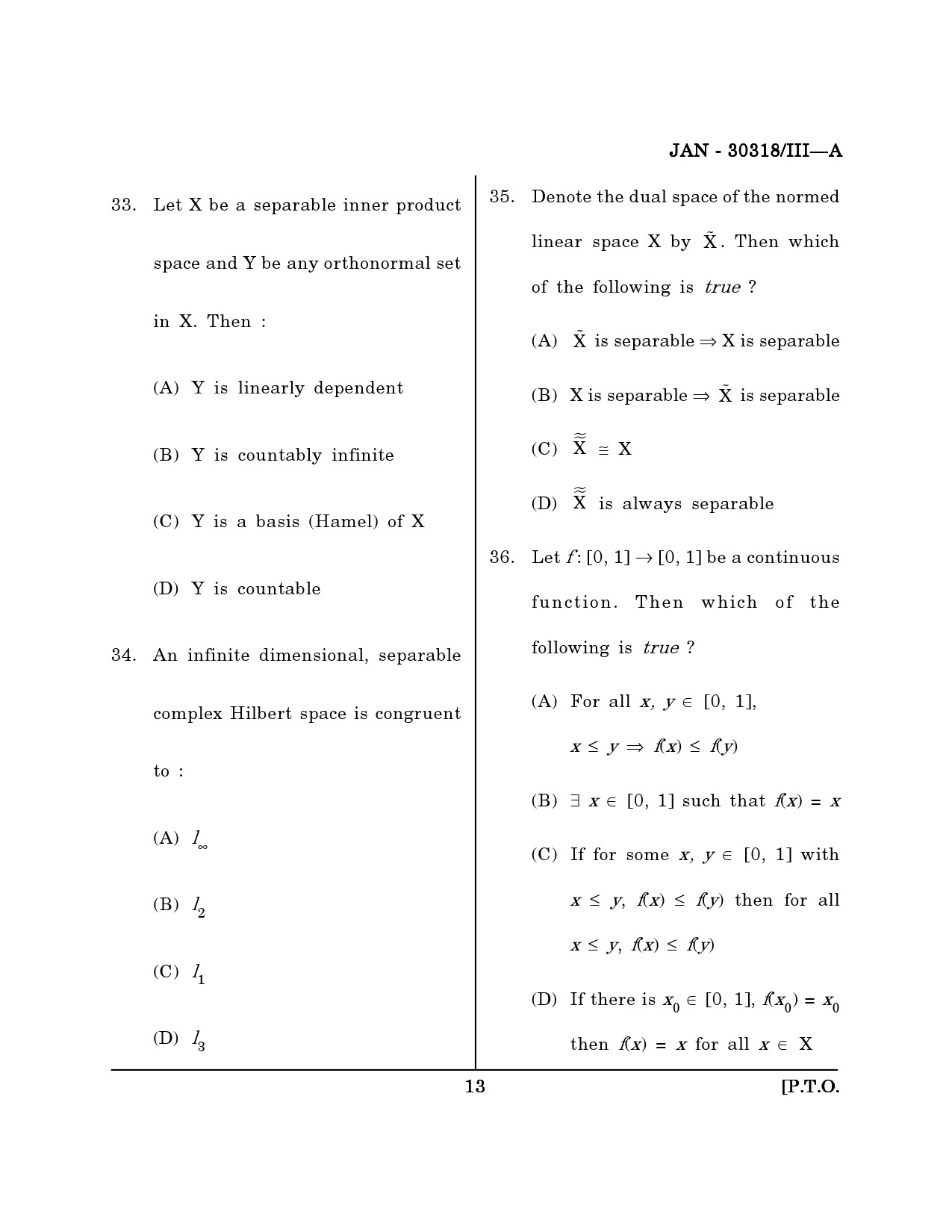 Maharashtra SET Mathematical Sciences Question Paper III January 2018 12