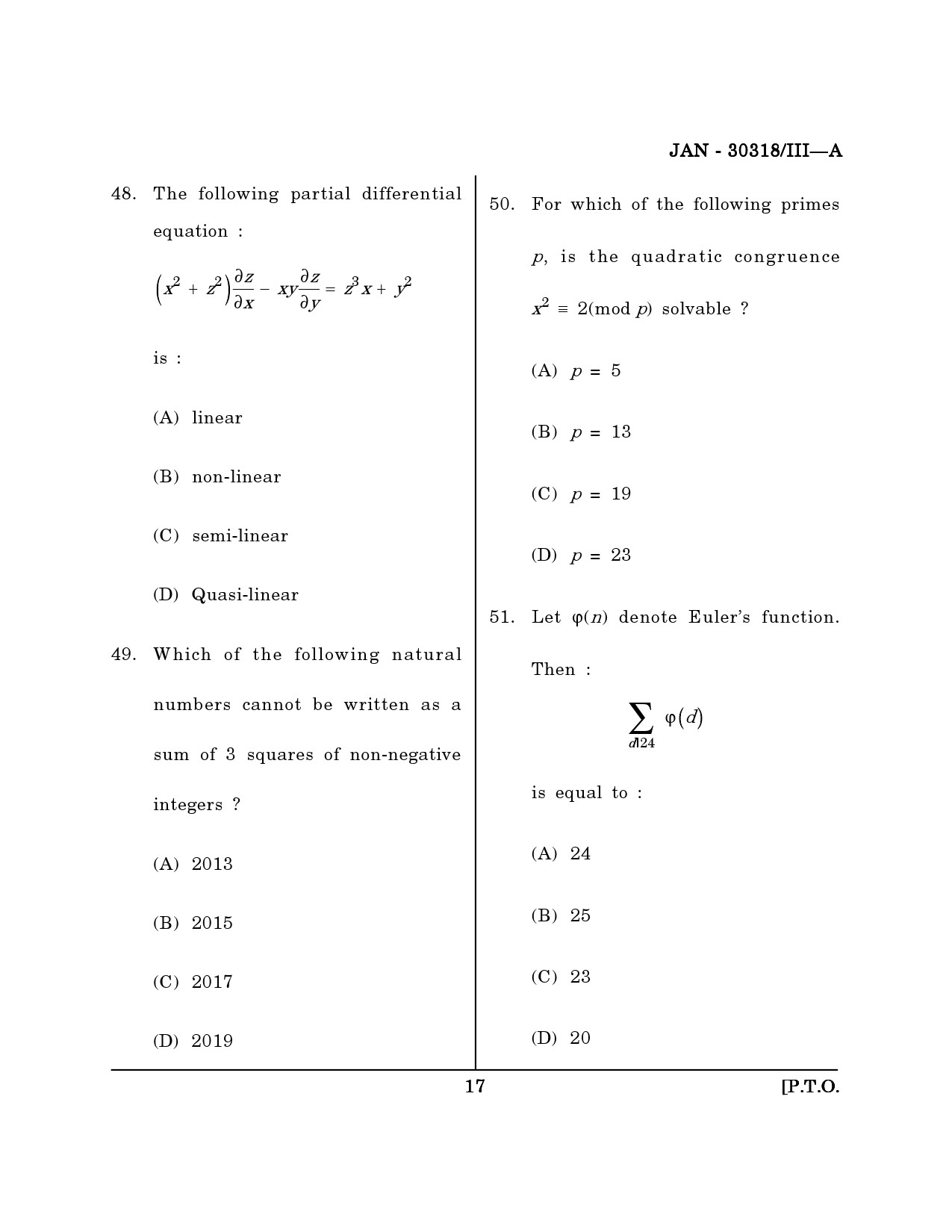 Maharashtra SET Mathematical Sciences Question Paper III January 2018 16
