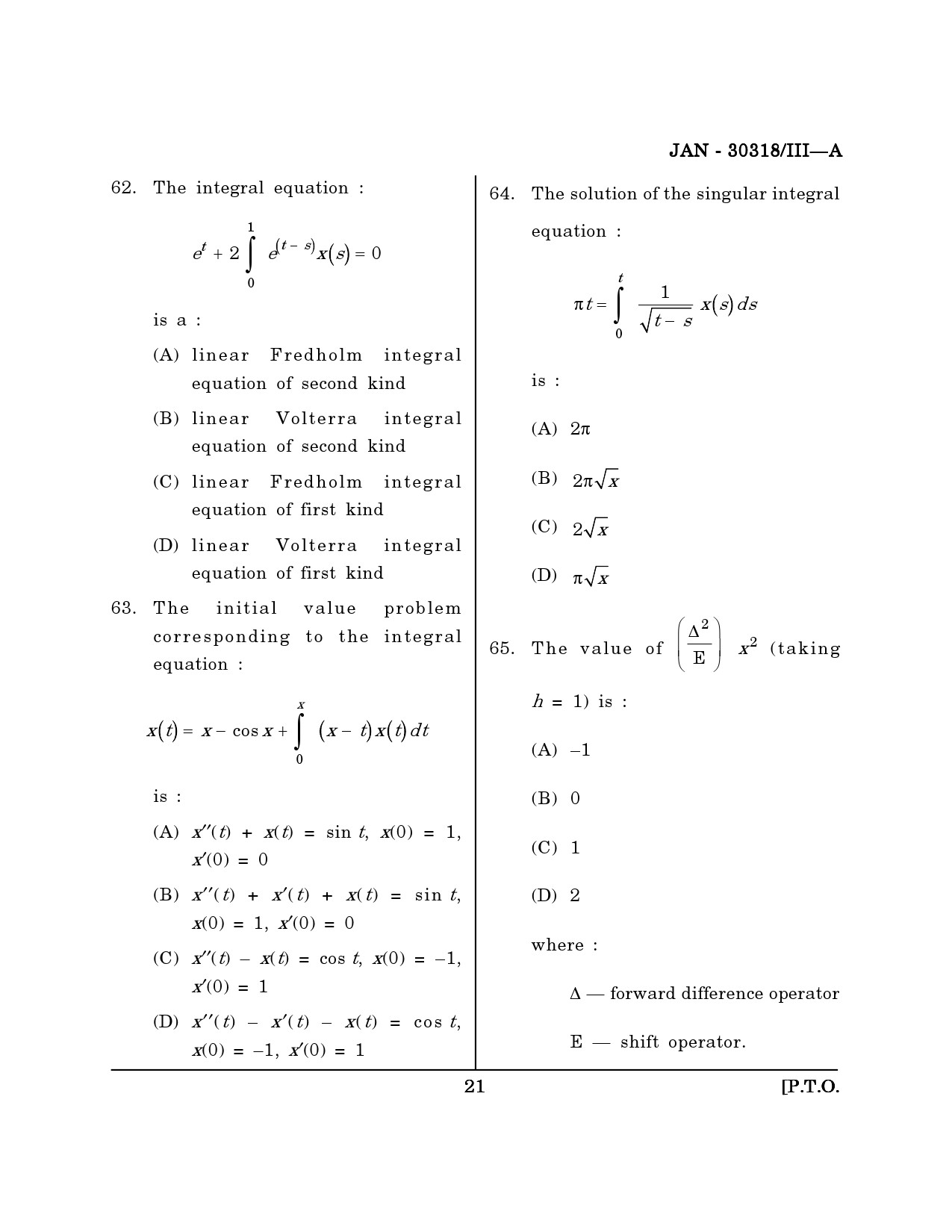 Maharashtra SET Mathematical Sciences Question Paper III January 2018 20