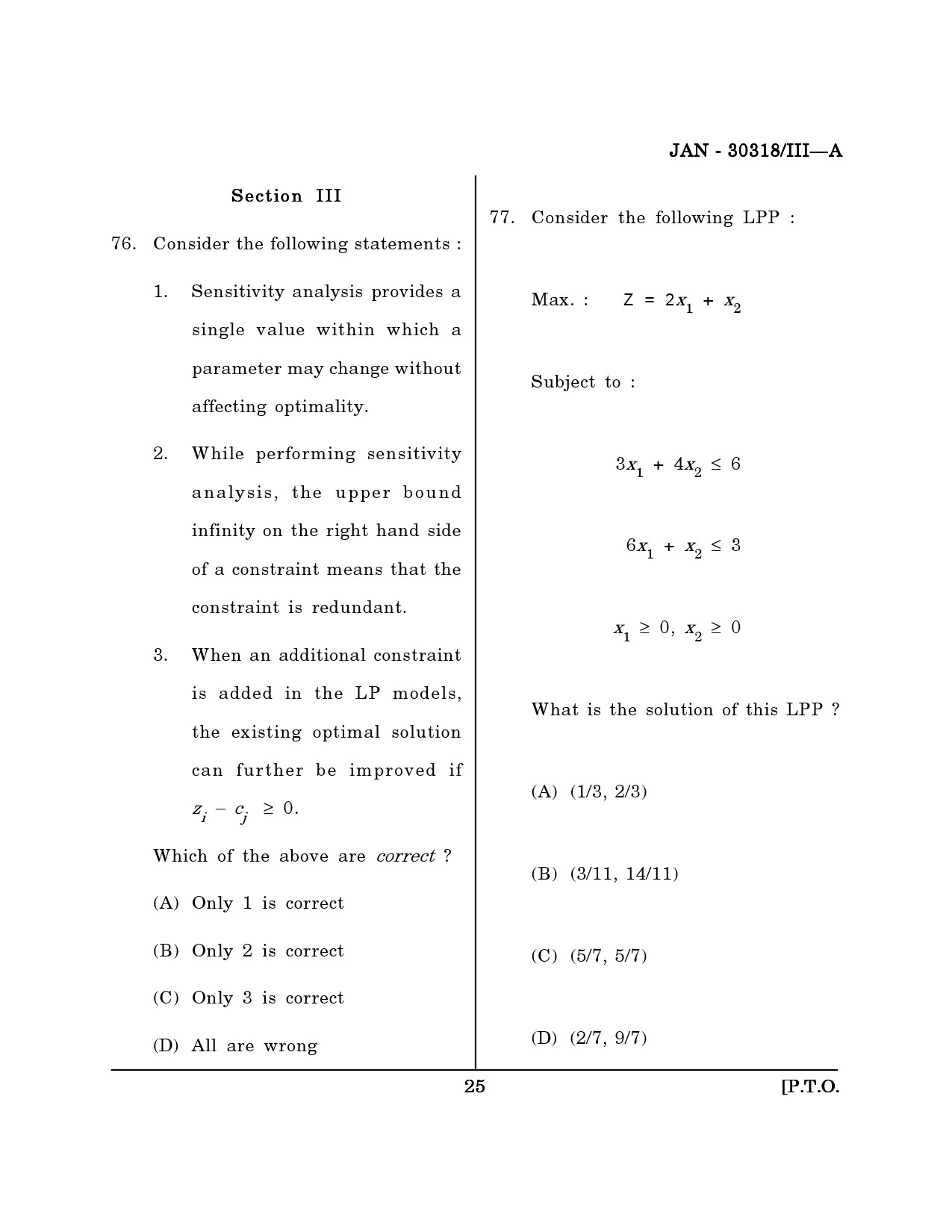 Maharashtra SET Mathematical Sciences Question Paper III January 2018 24