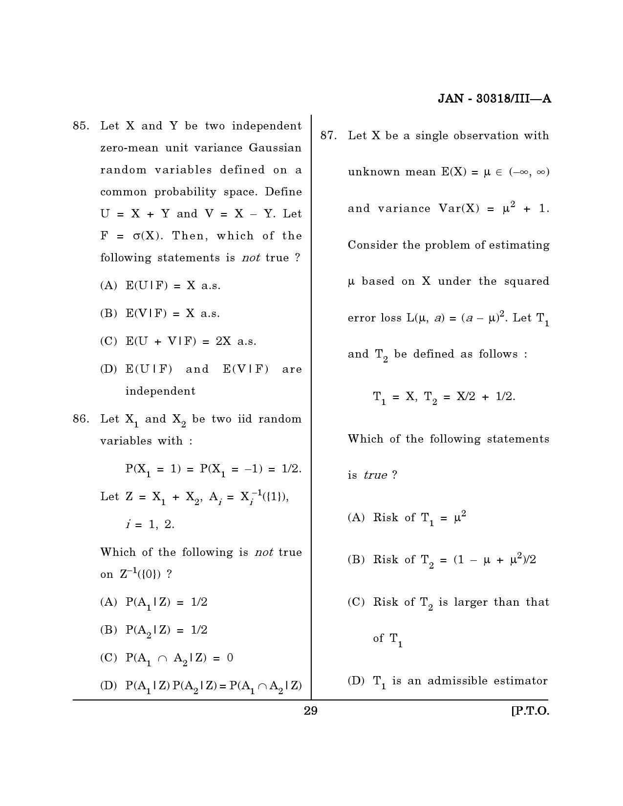 Maharashtra SET Mathematical Sciences Question Paper III January 2018 28