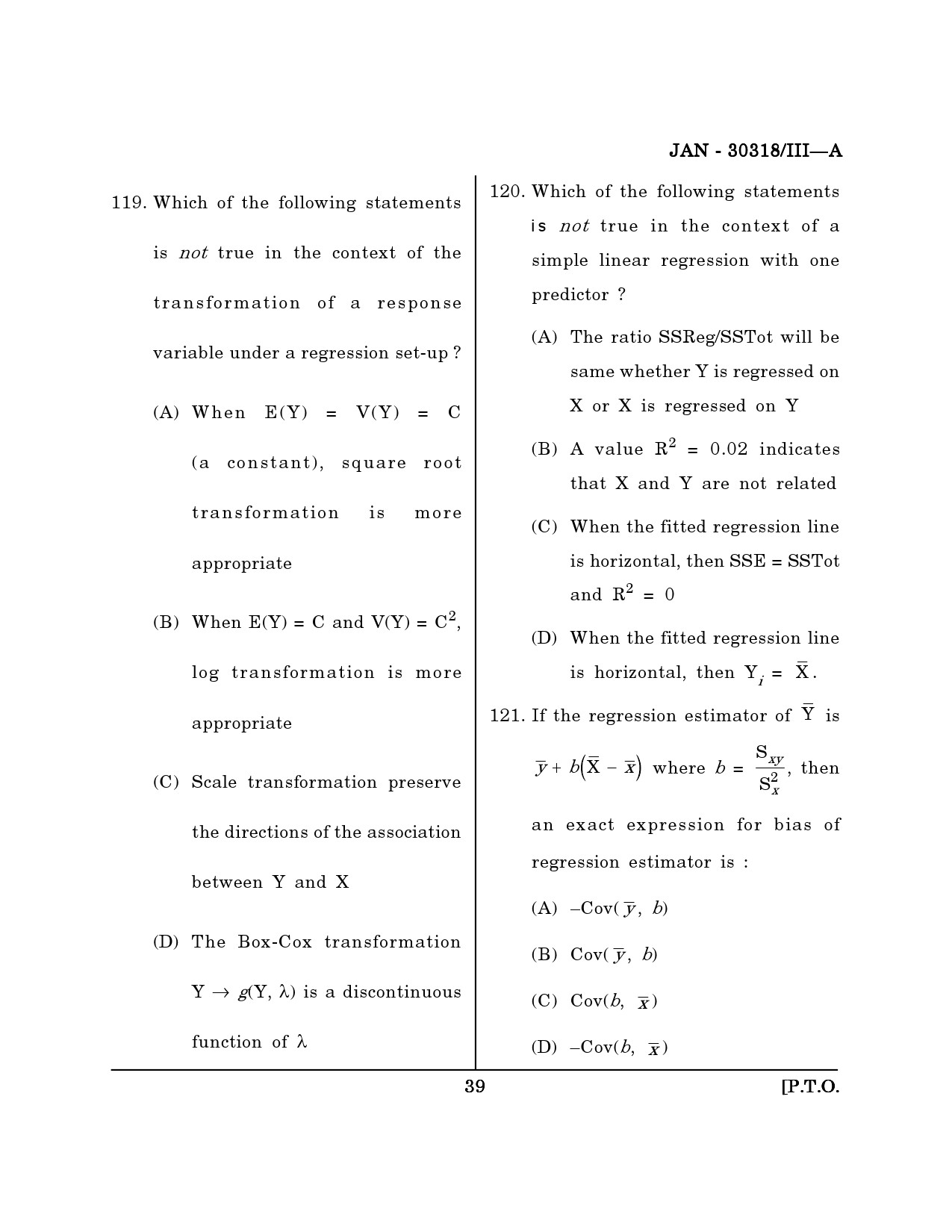 Maharashtra SET Mathematical Sciences Question Paper III January 2018 38