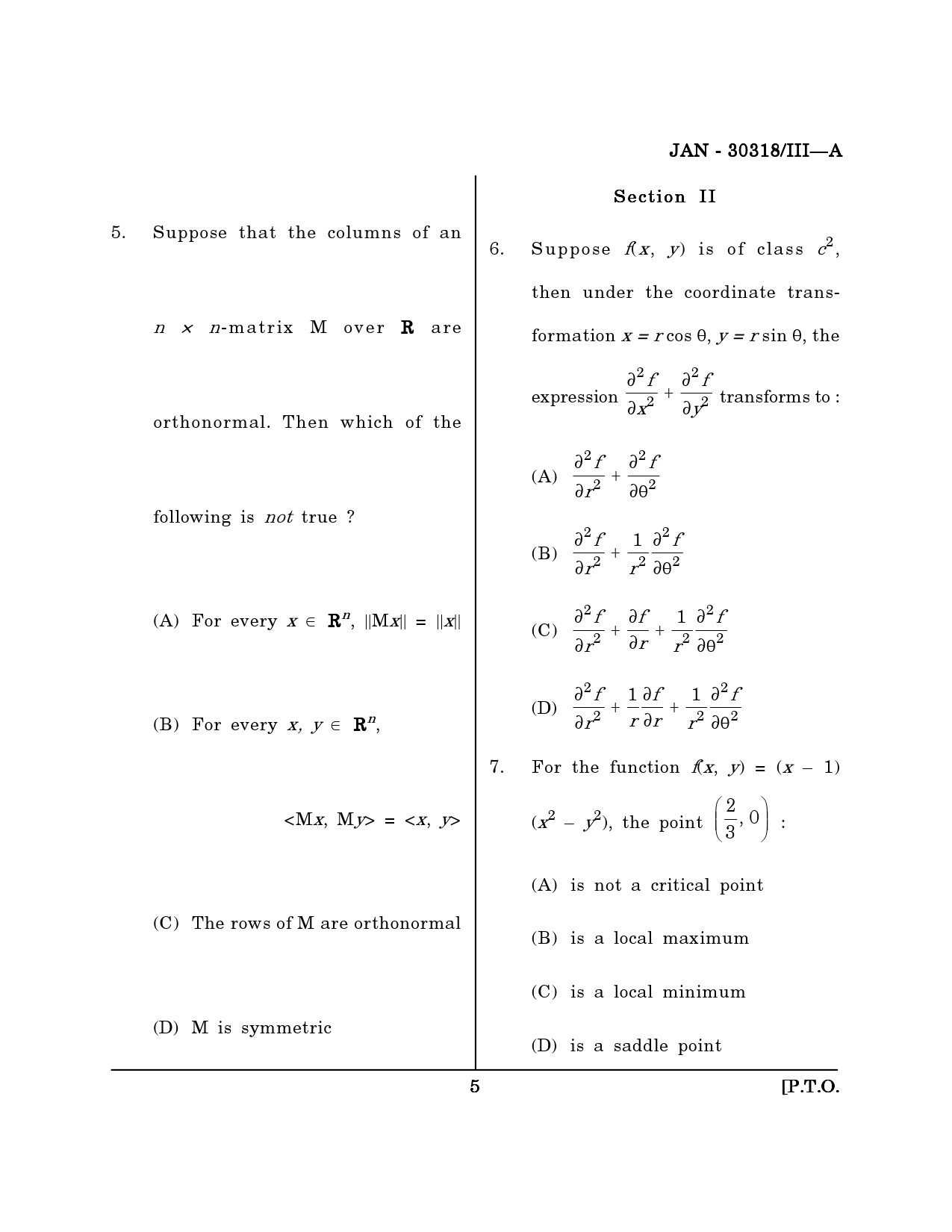 Maharashtra SET Mathematical Sciences Question Paper III January 2018 4