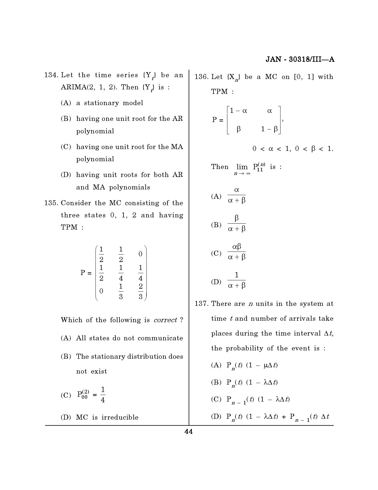 Maharashtra SET Mathematical Sciences Question Paper III January 2018 43