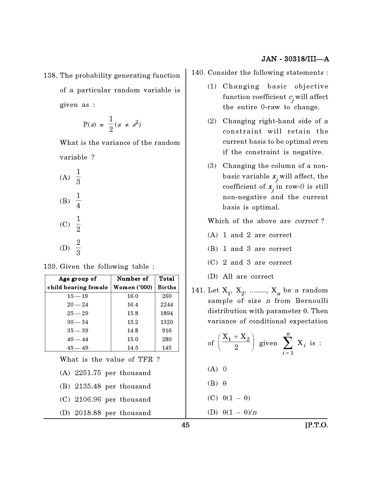 Maharashtra SET Mathematical Sciences Question Paper III January 2018 44