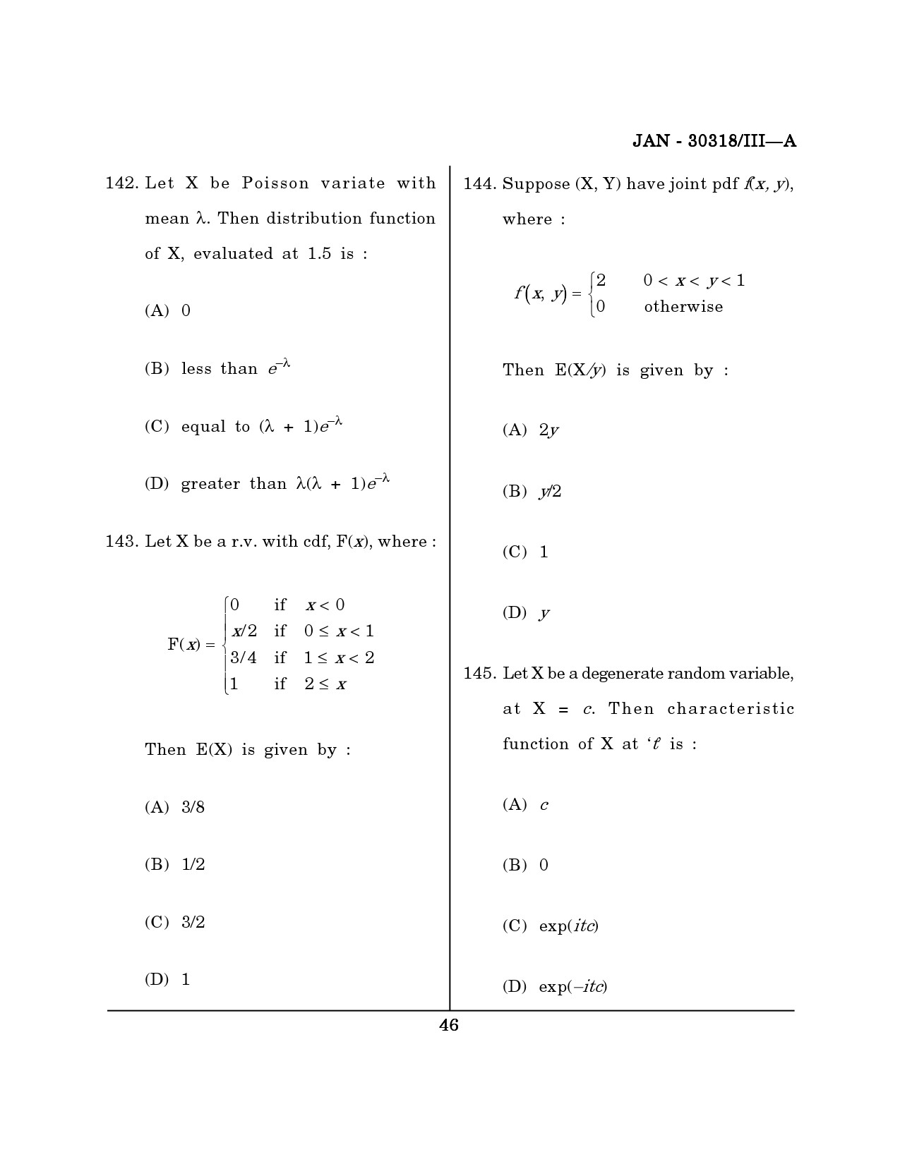 Maharashtra SET Mathematical Sciences Question Paper III January 2018 45