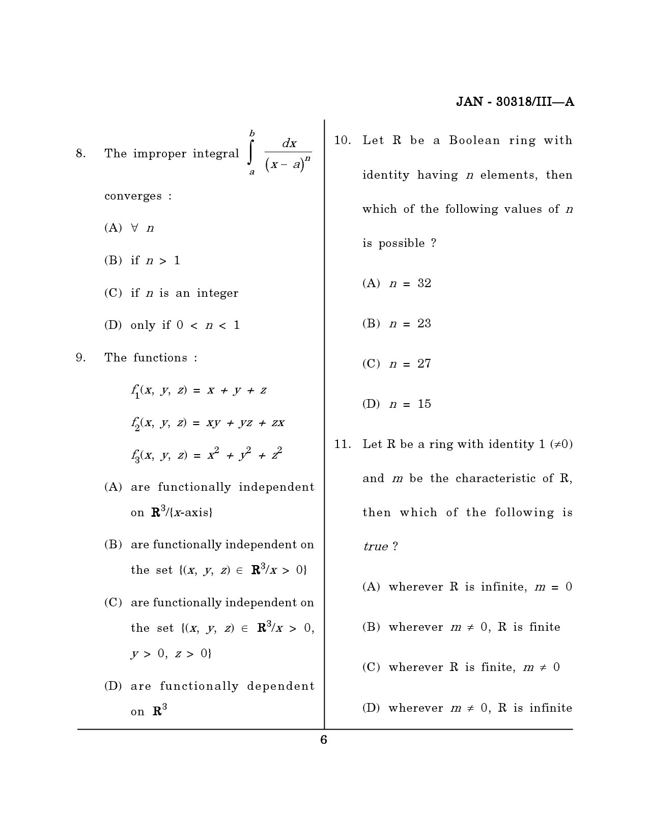 Maharashtra SET Mathematical Sciences Question Paper III January 2018 5