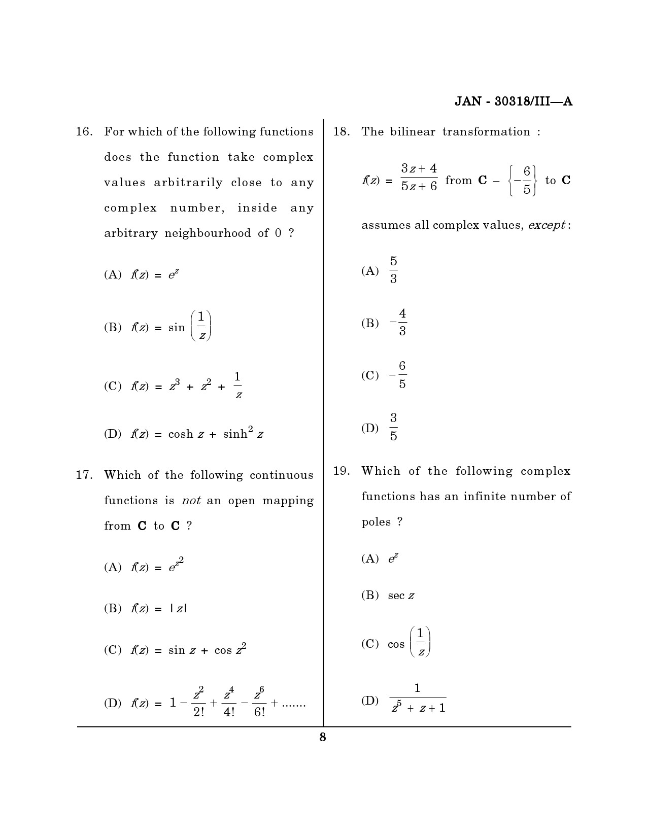 Maharashtra SET Mathematical Sciences Question Paper III January 2018 7