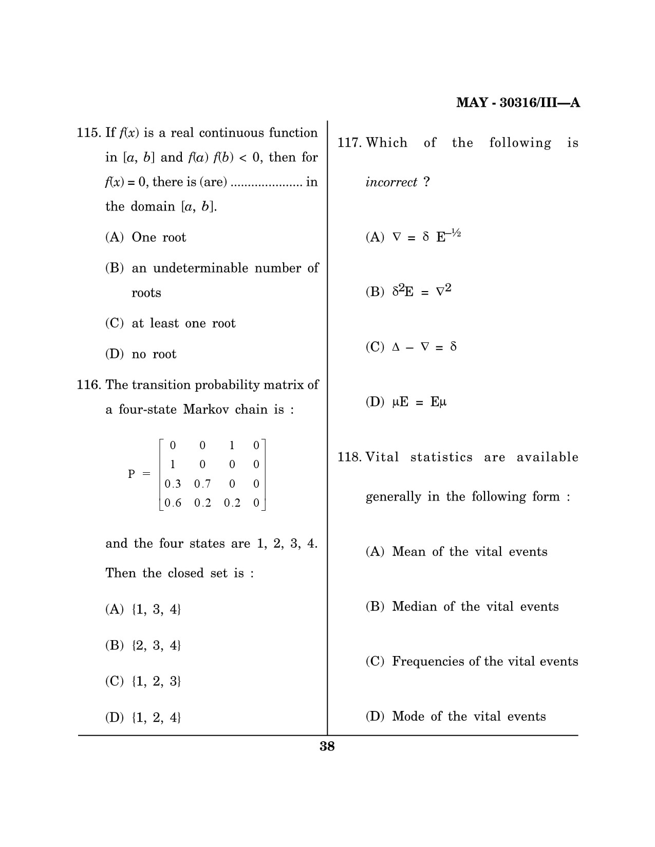 Maharashtra SET Mathematical Sciences Question Paper III May 2016 37