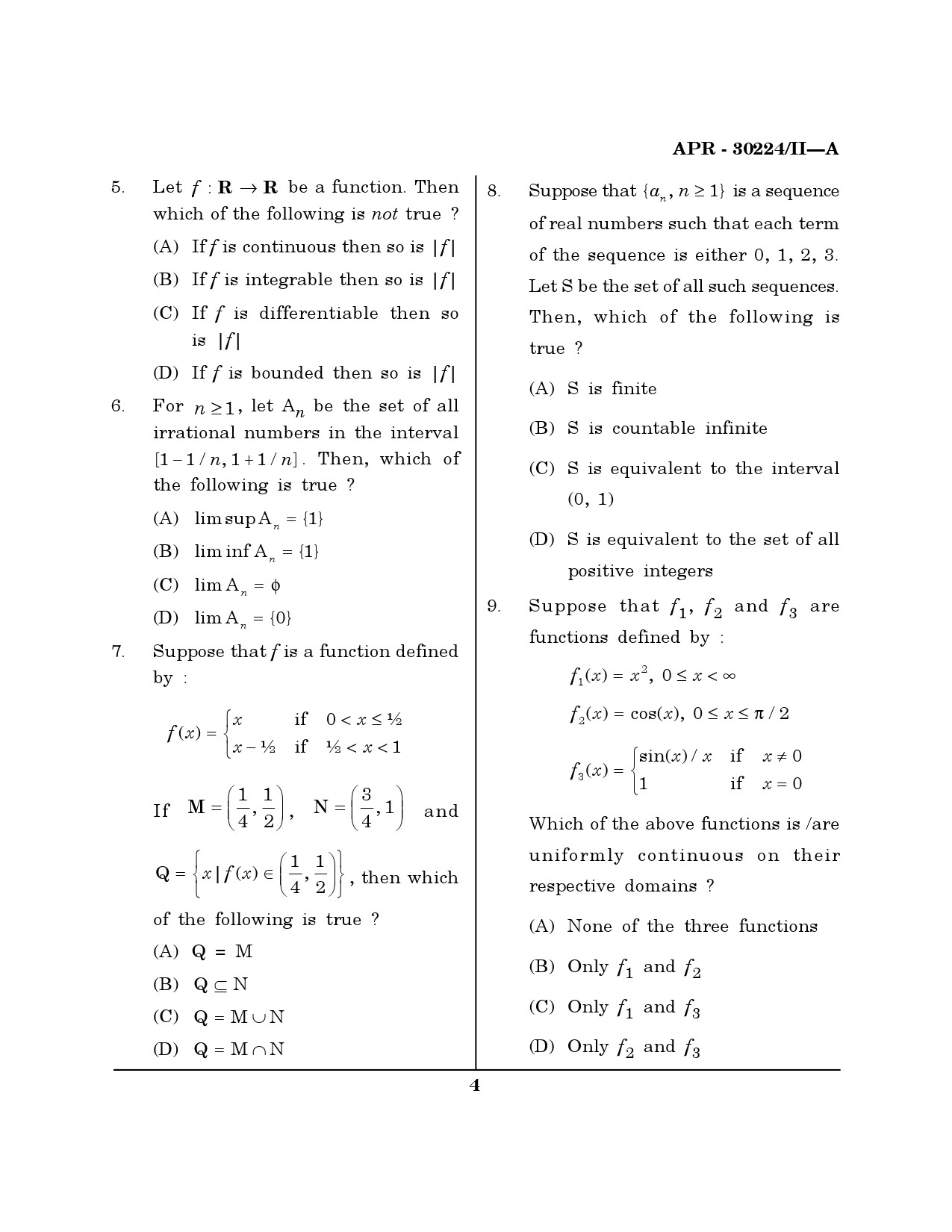 MH SET Mathematical Sciences Question Paper II April 2024 3