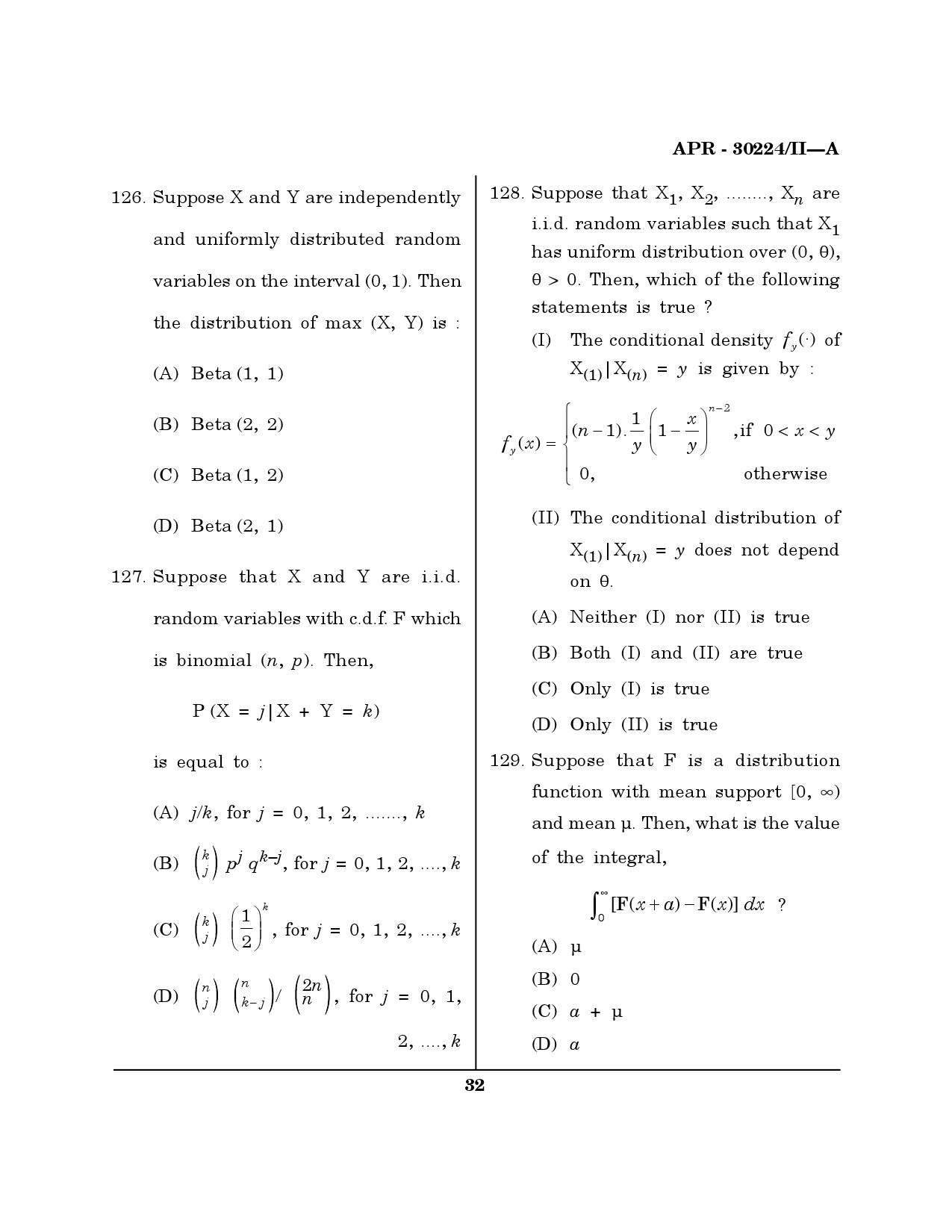 MH SET Mathematical Sciences Question Paper II April 2024 31