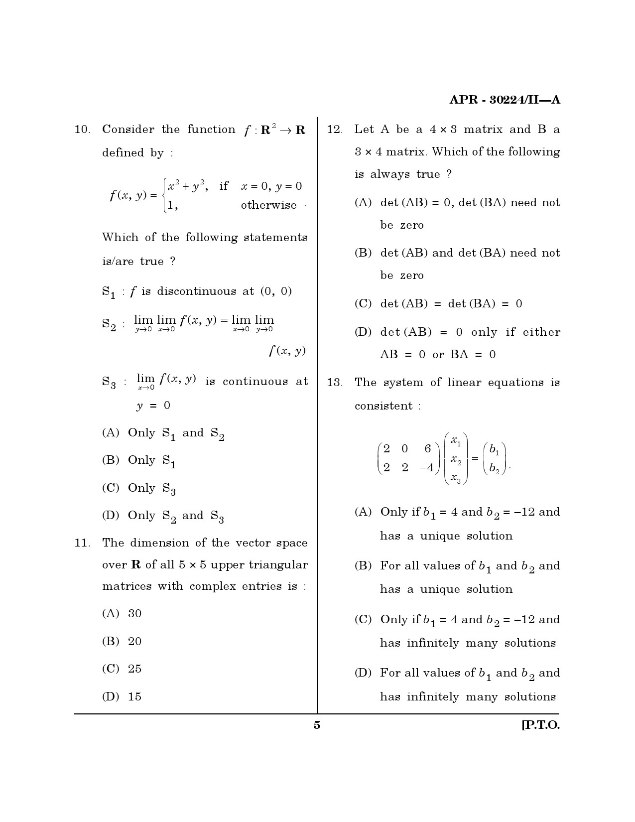 MH SET Mathematical Sciences Question Paper II April 2024 4