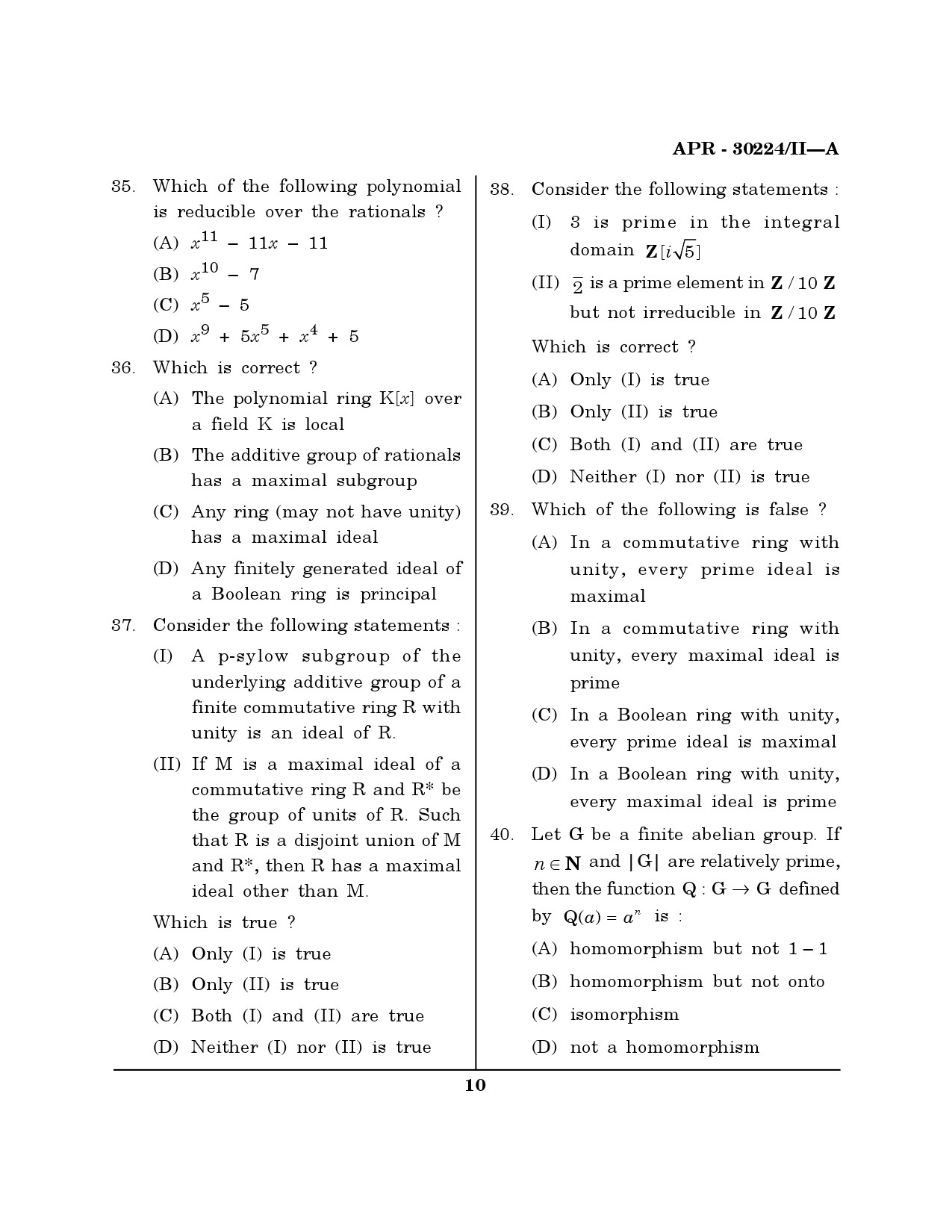 MH SET Mathematical Sciences Question Paper II April 2024 9