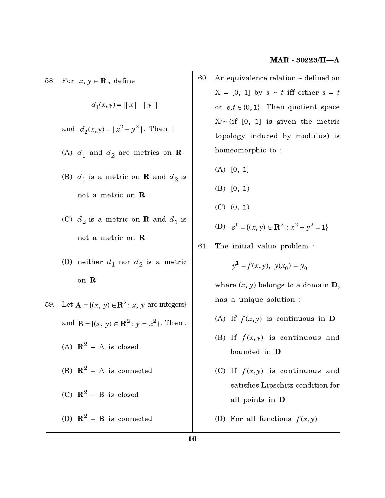 MH SET Mathematical Sciences Question Paper II March 2023 15