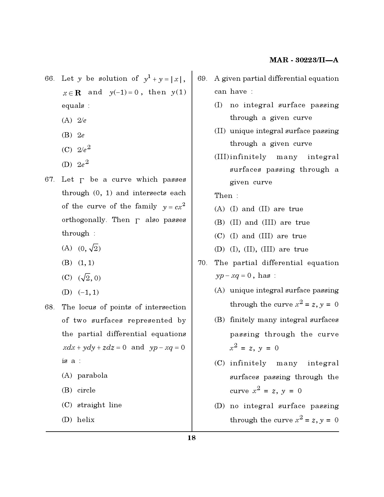 MH SET Mathematical Sciences Question Paper II March 2023 17