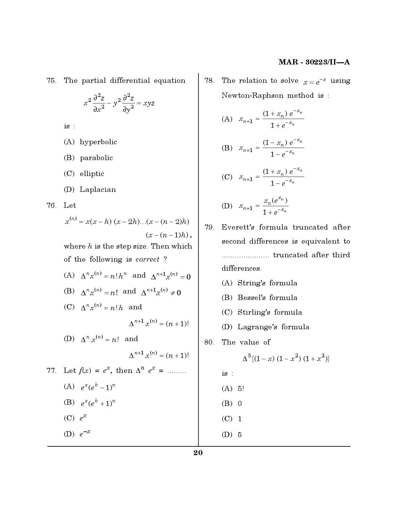 MH SET Mathematical Sciences Question Paper II March 2023 19