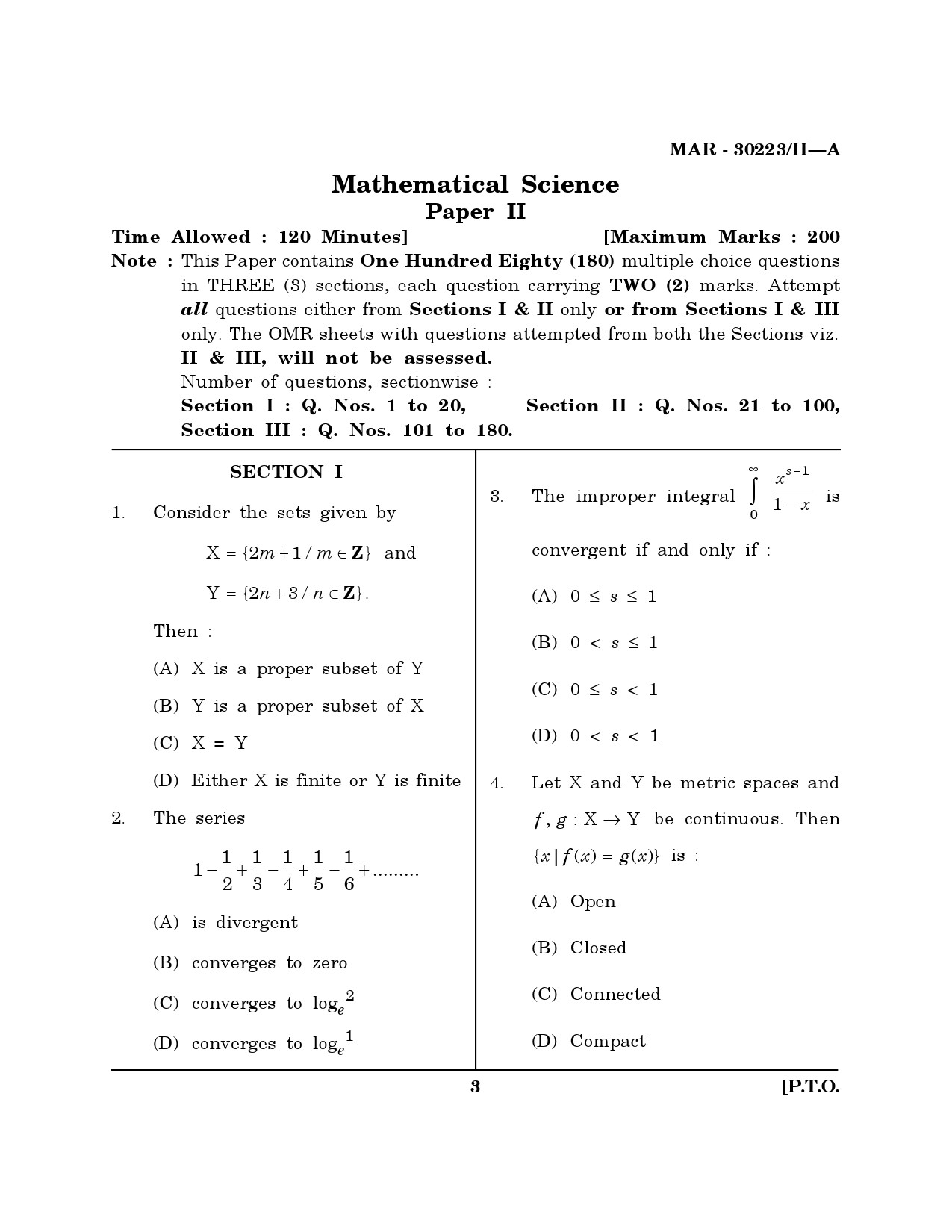 MH SET Mathematical Sciences Question Paper II March 2023 2