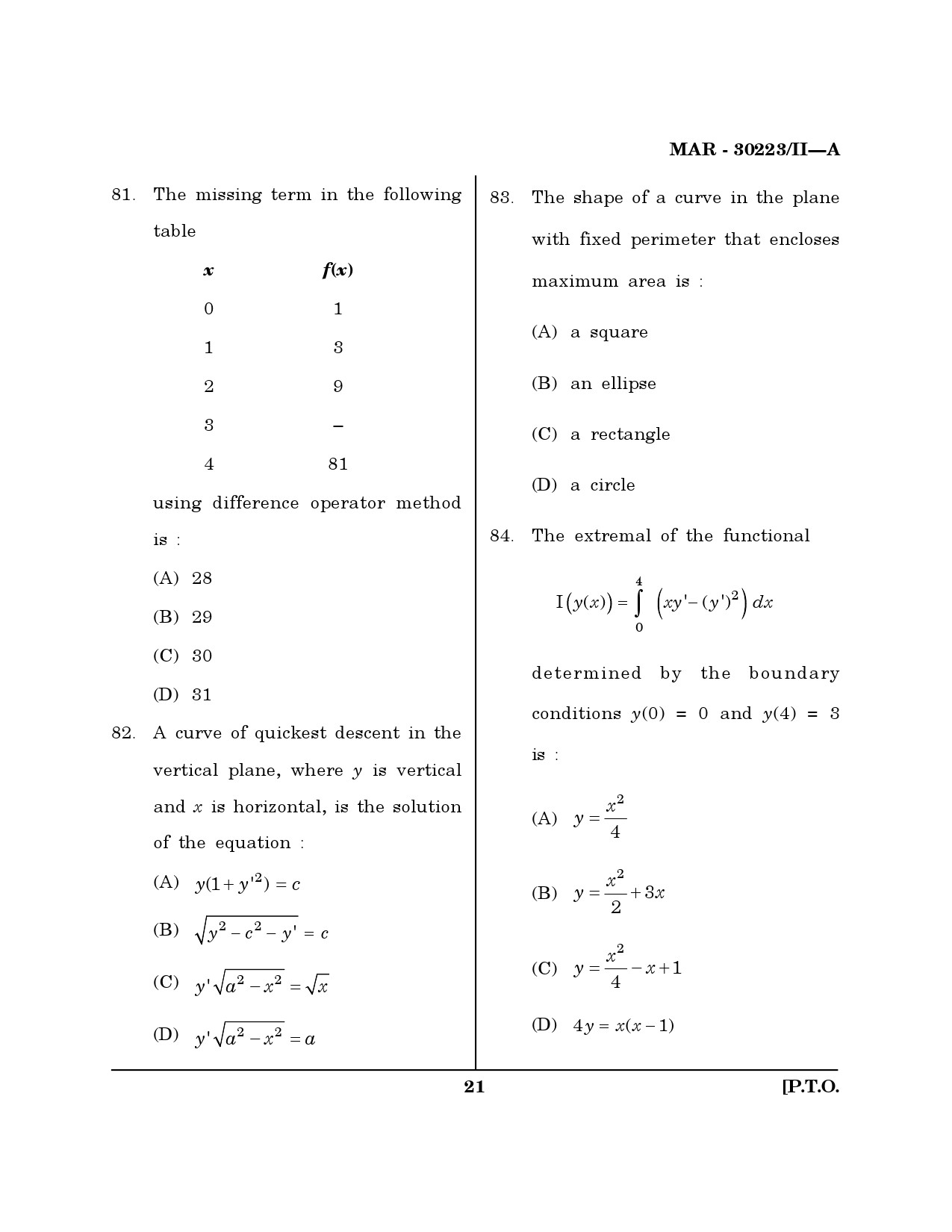 MH SET Mathematical Sciences Question Paper II March 2023 20