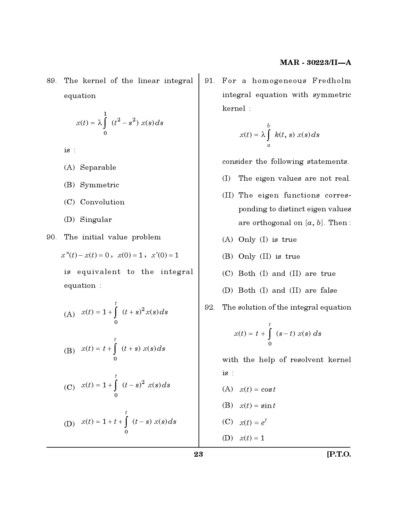 MH SET Mathematical Sciences Question Paper II March 2023 22