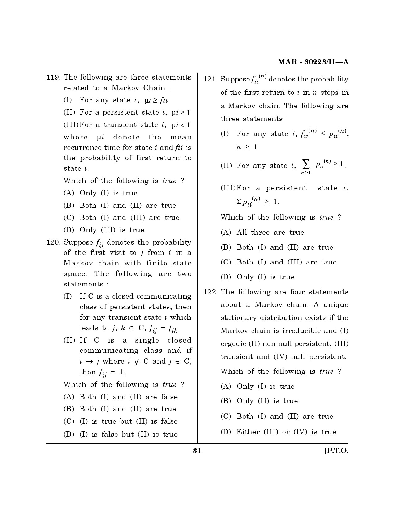 MH SET Mathematical Sciences Question Paper II March 2023 30