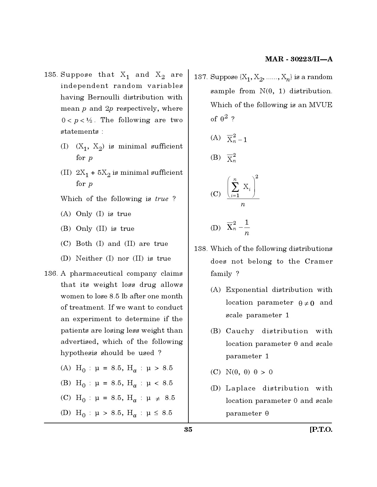 MH SET Mathematical Sciences Question Paper II March 2023 34